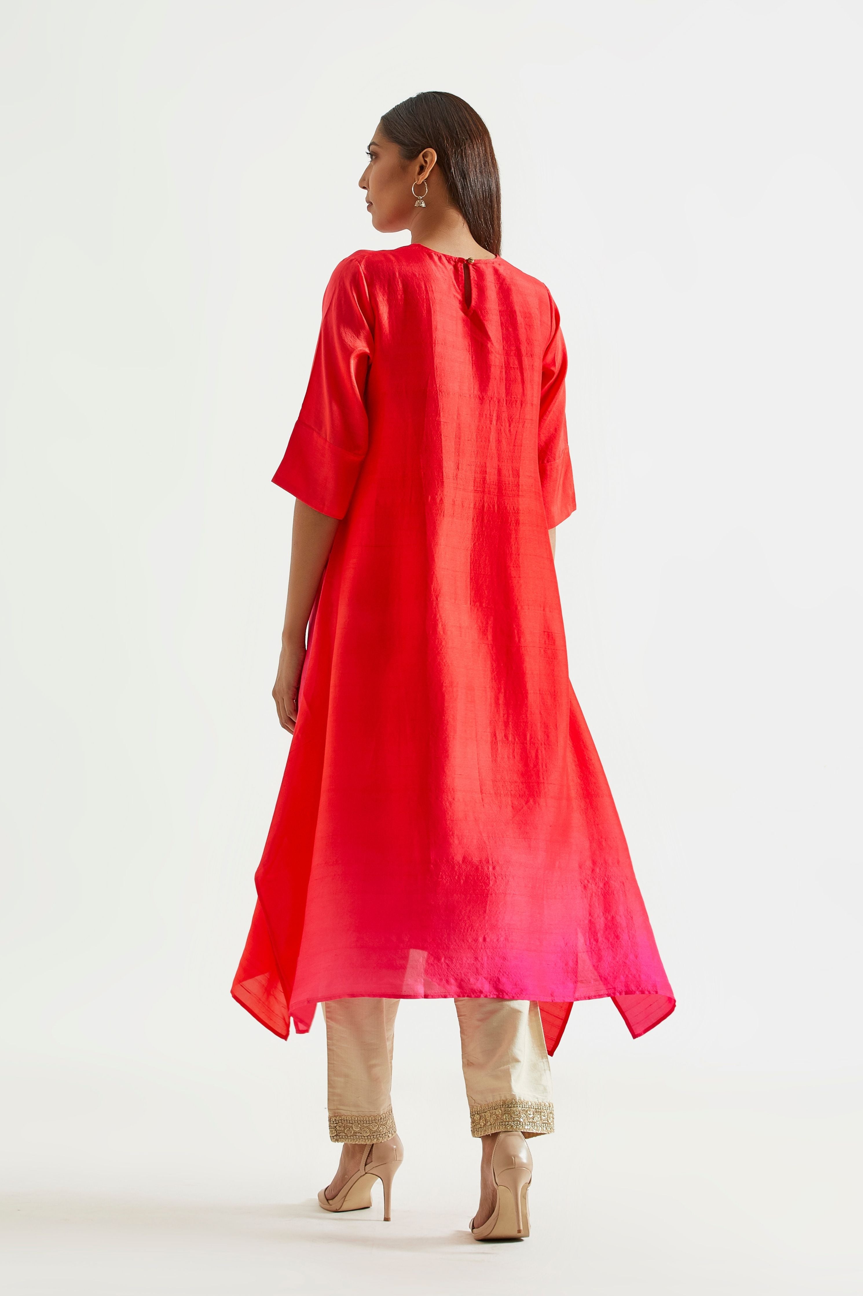 Fuschia Red Zari Kurta Set