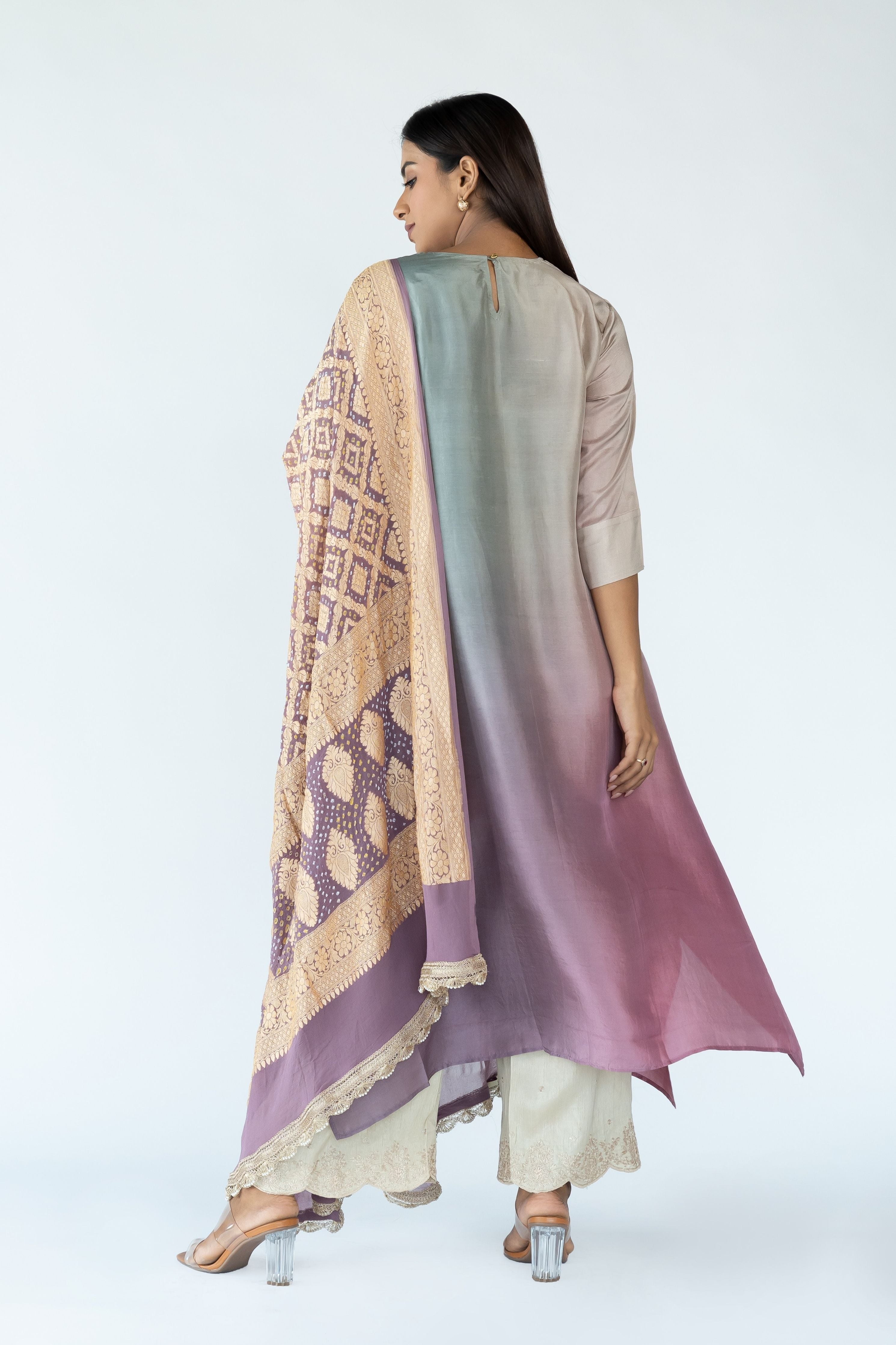 Sage Green Zari Kurta Set