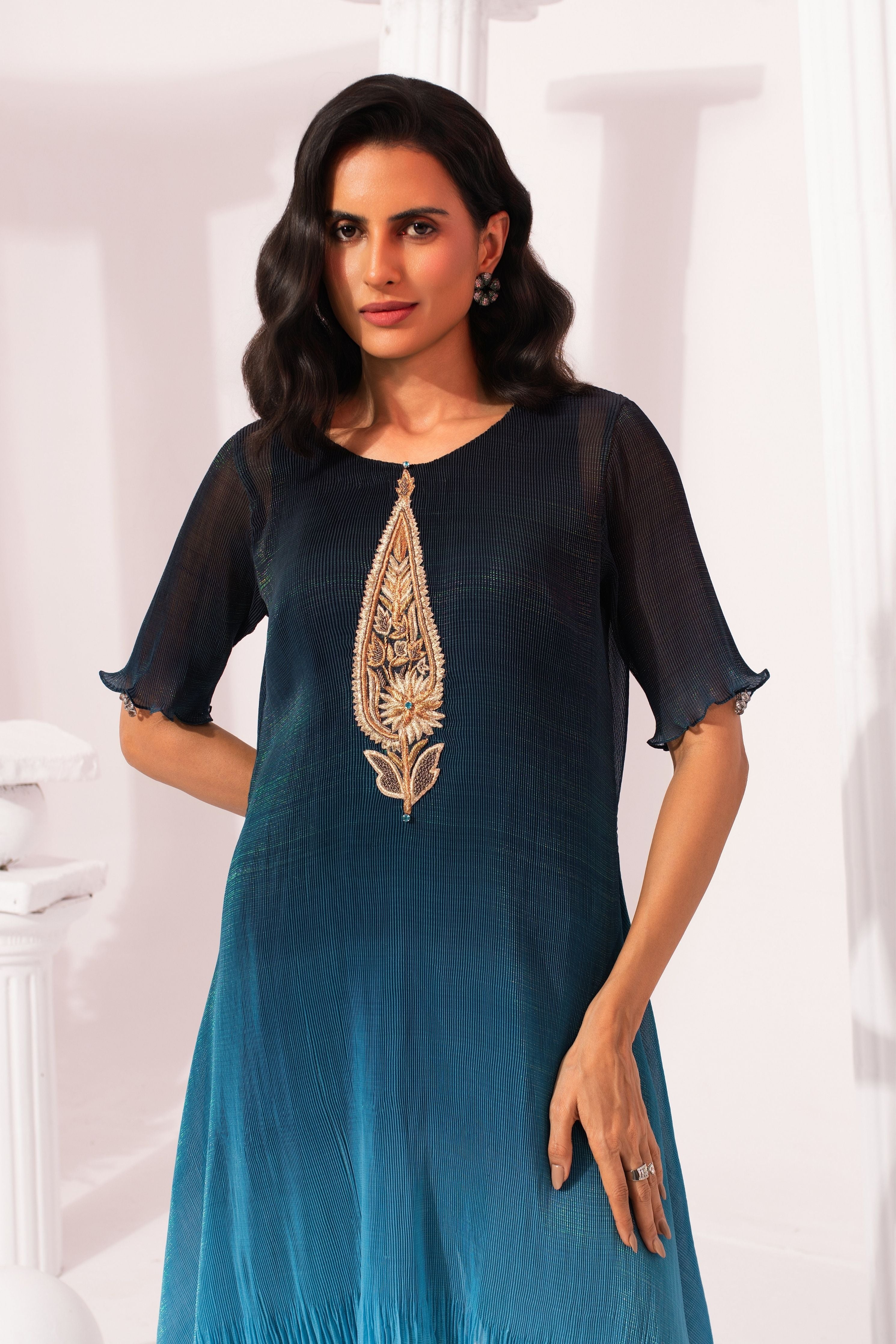 Ombre Ocean Blue Kurta Set