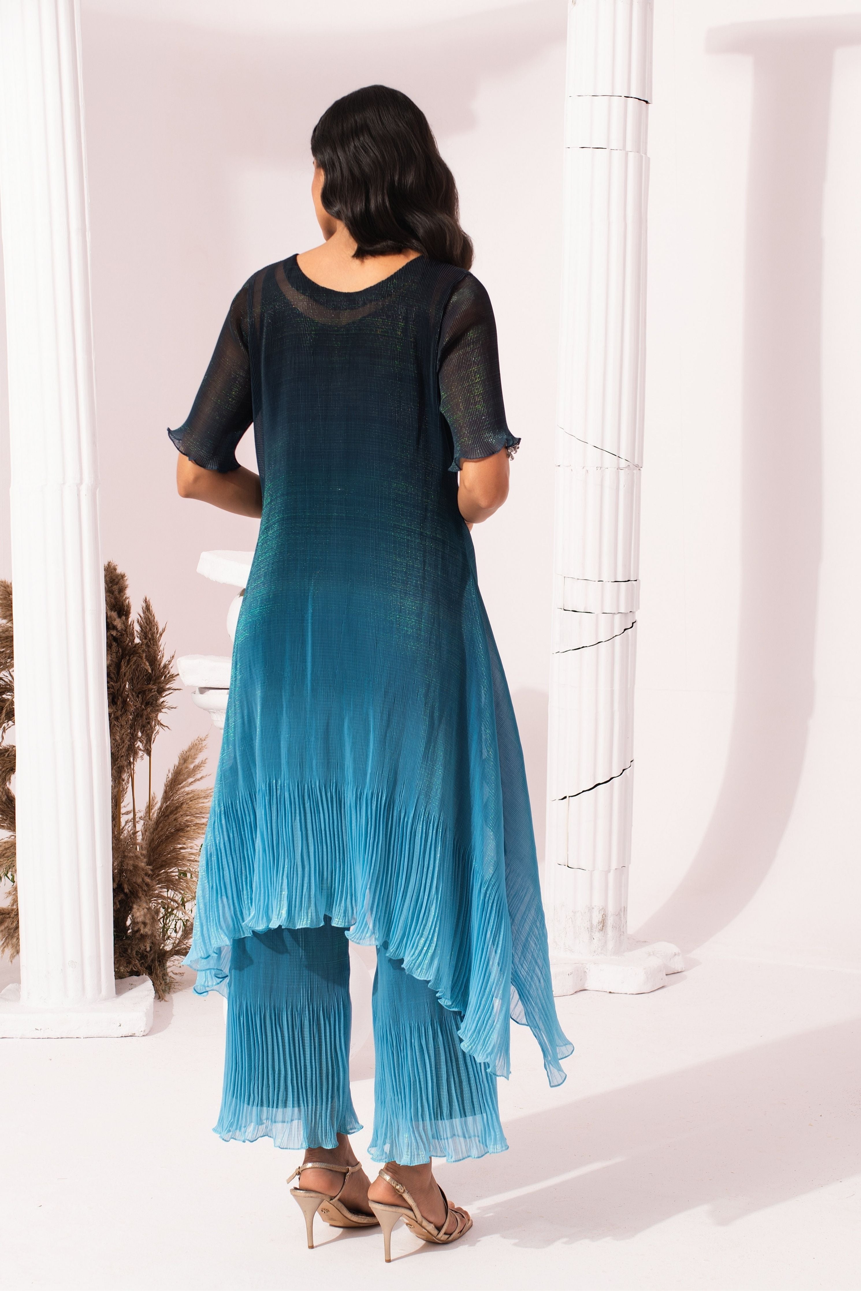 Ombre Ocean Blue Kurta Set