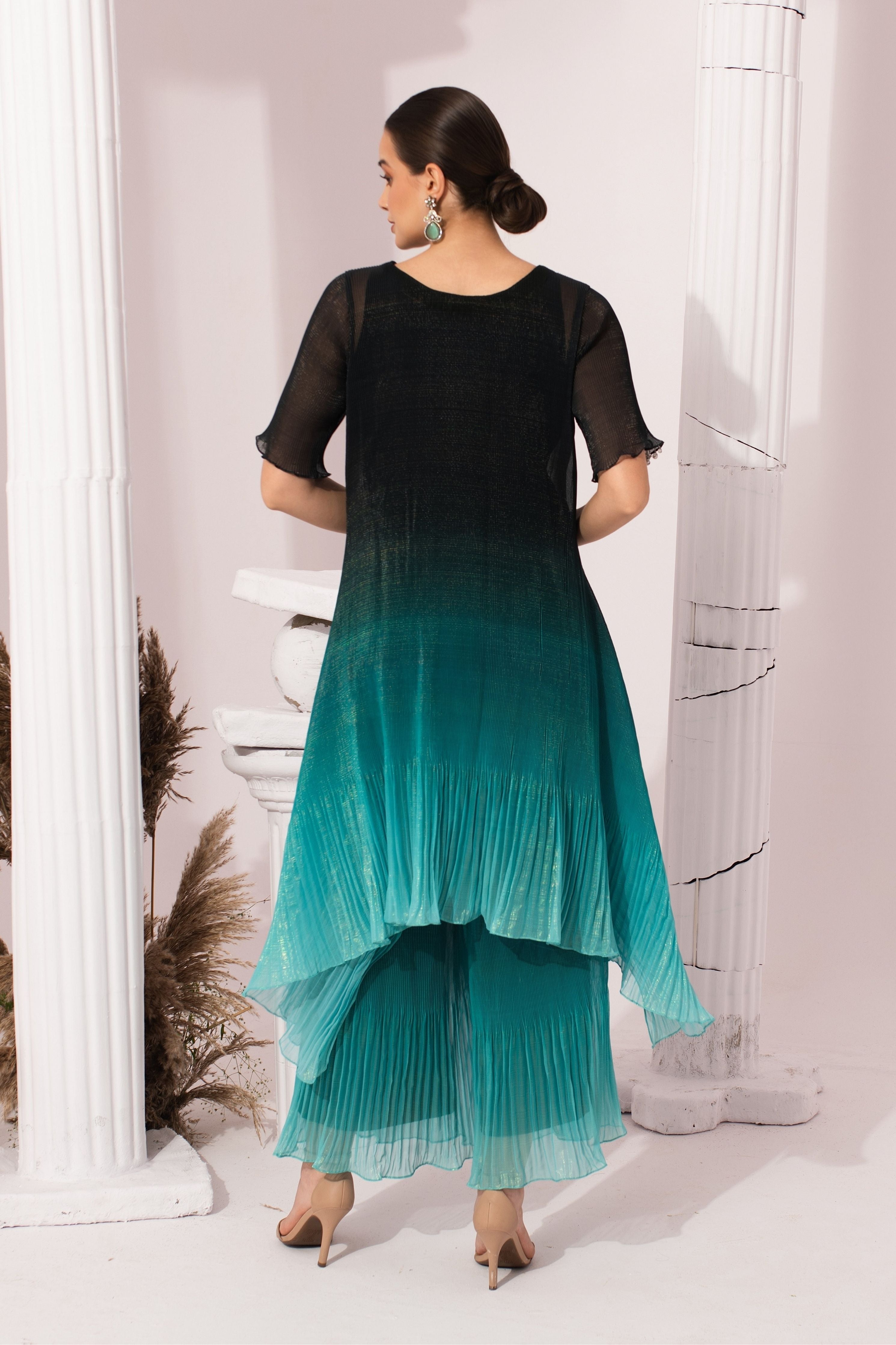 Ombre Sea Green Kurta Set