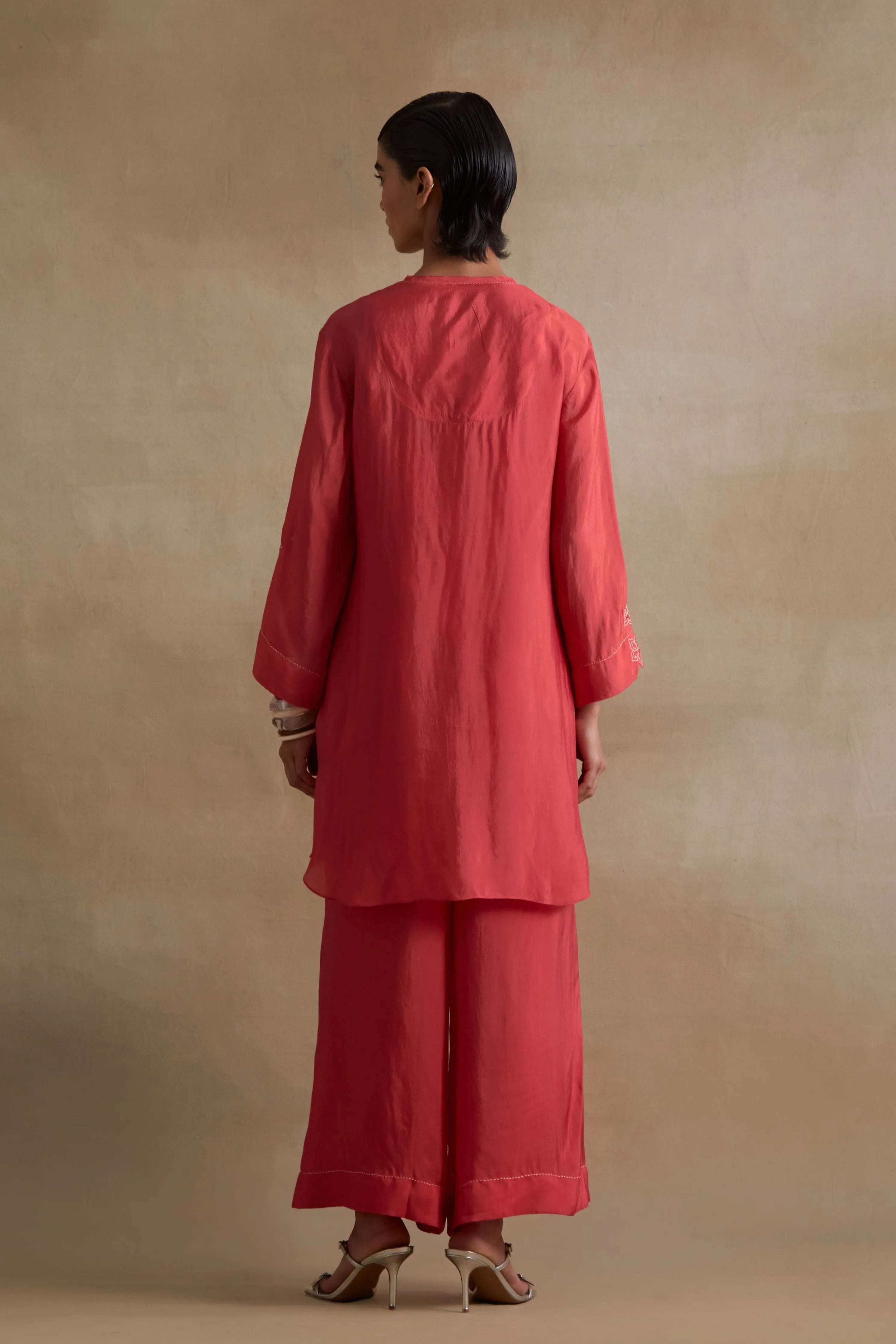 Tomato Stylized Embroidered Kaftan Set