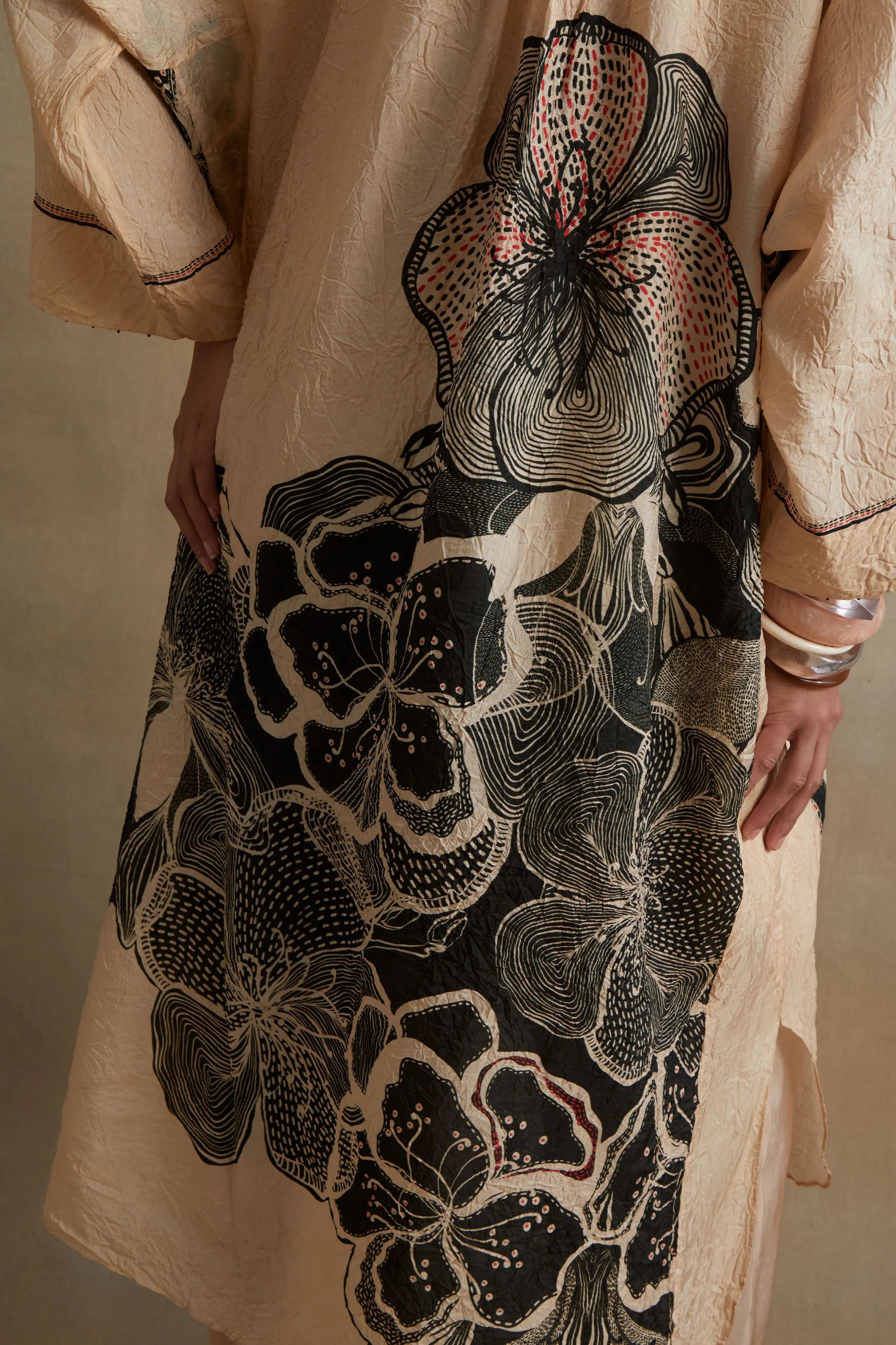 Clay Embroidered Floral Kurta Set
