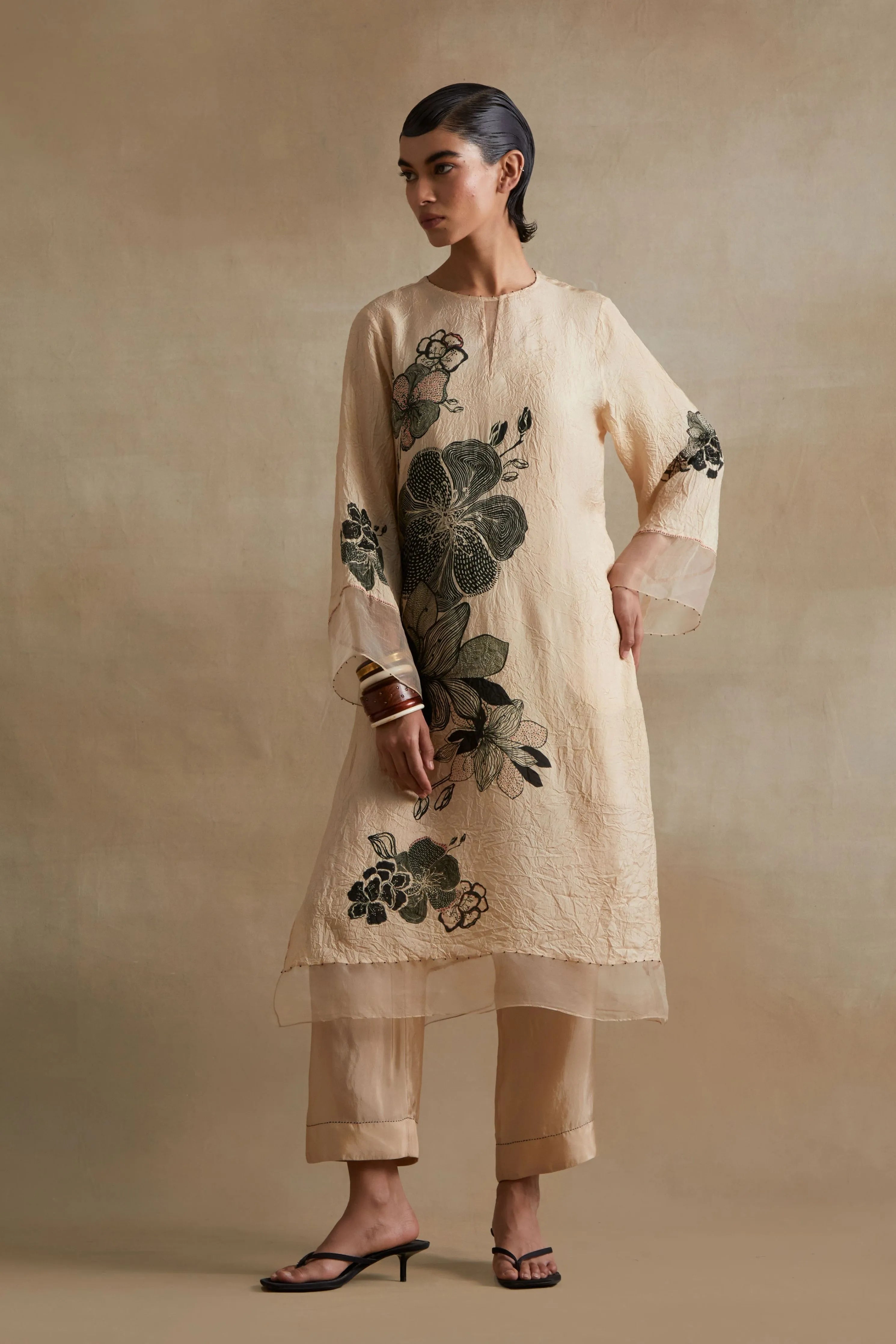 Clay Bold Floral Print Kurta Set