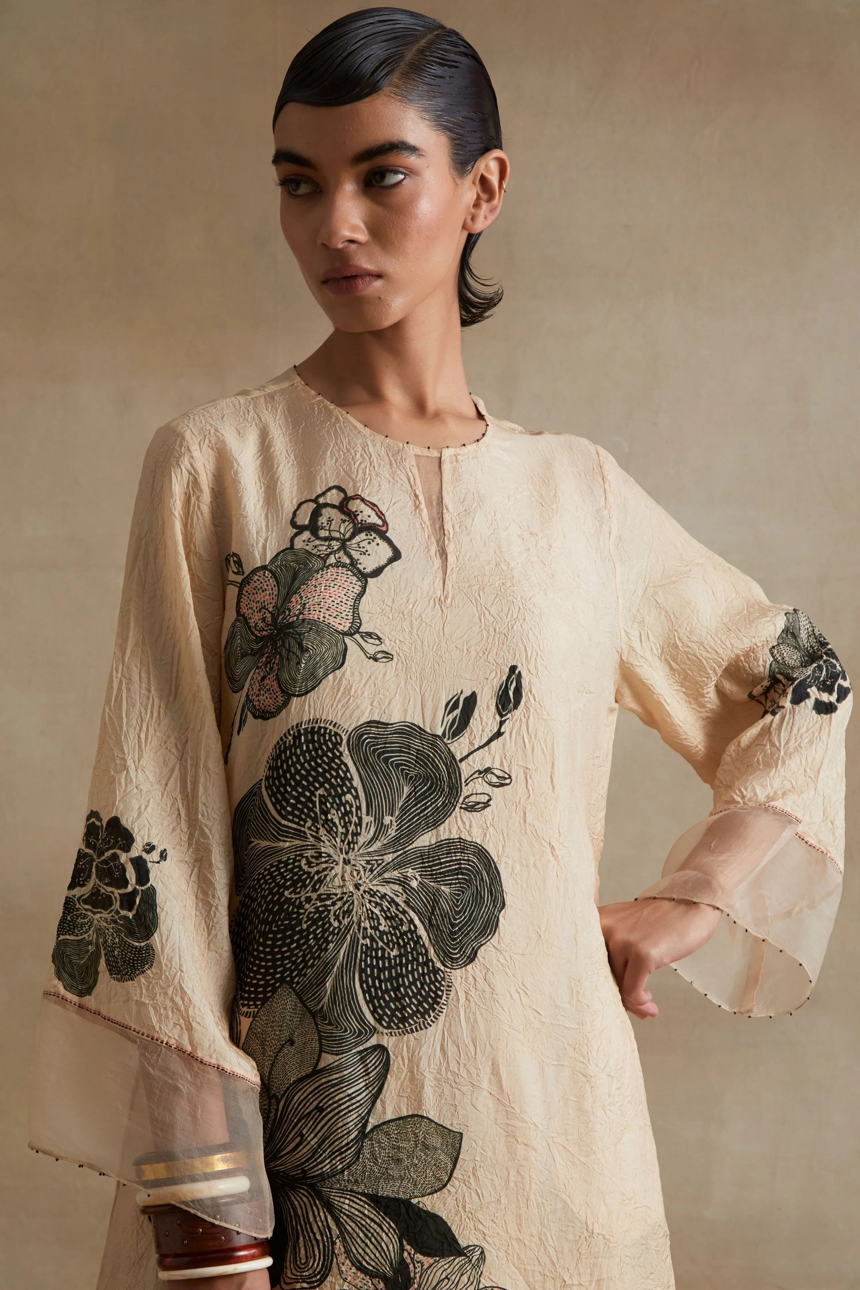 Clay Bold Floral Print Kurta Set