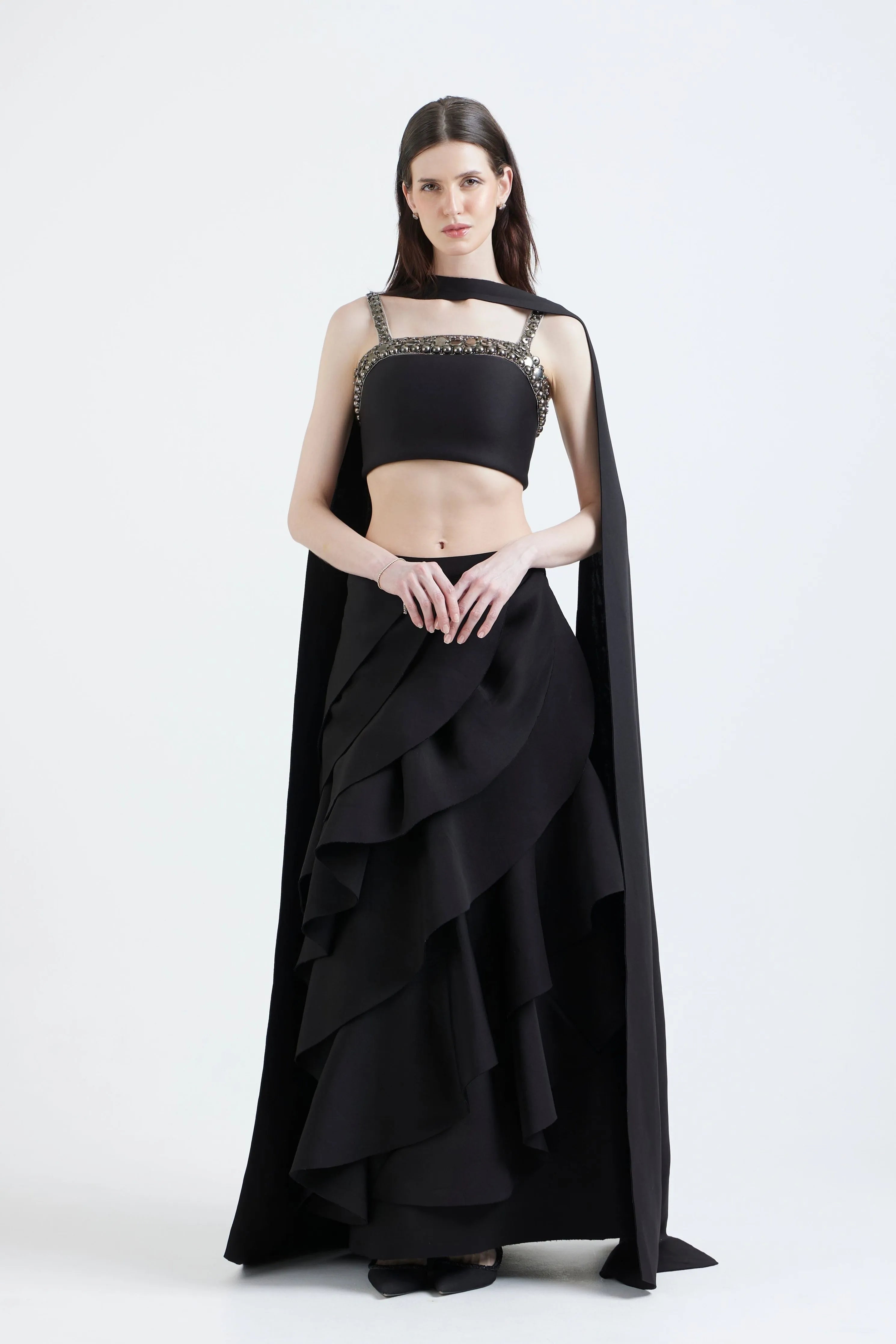 Ria Coin Neckline Skirt Set