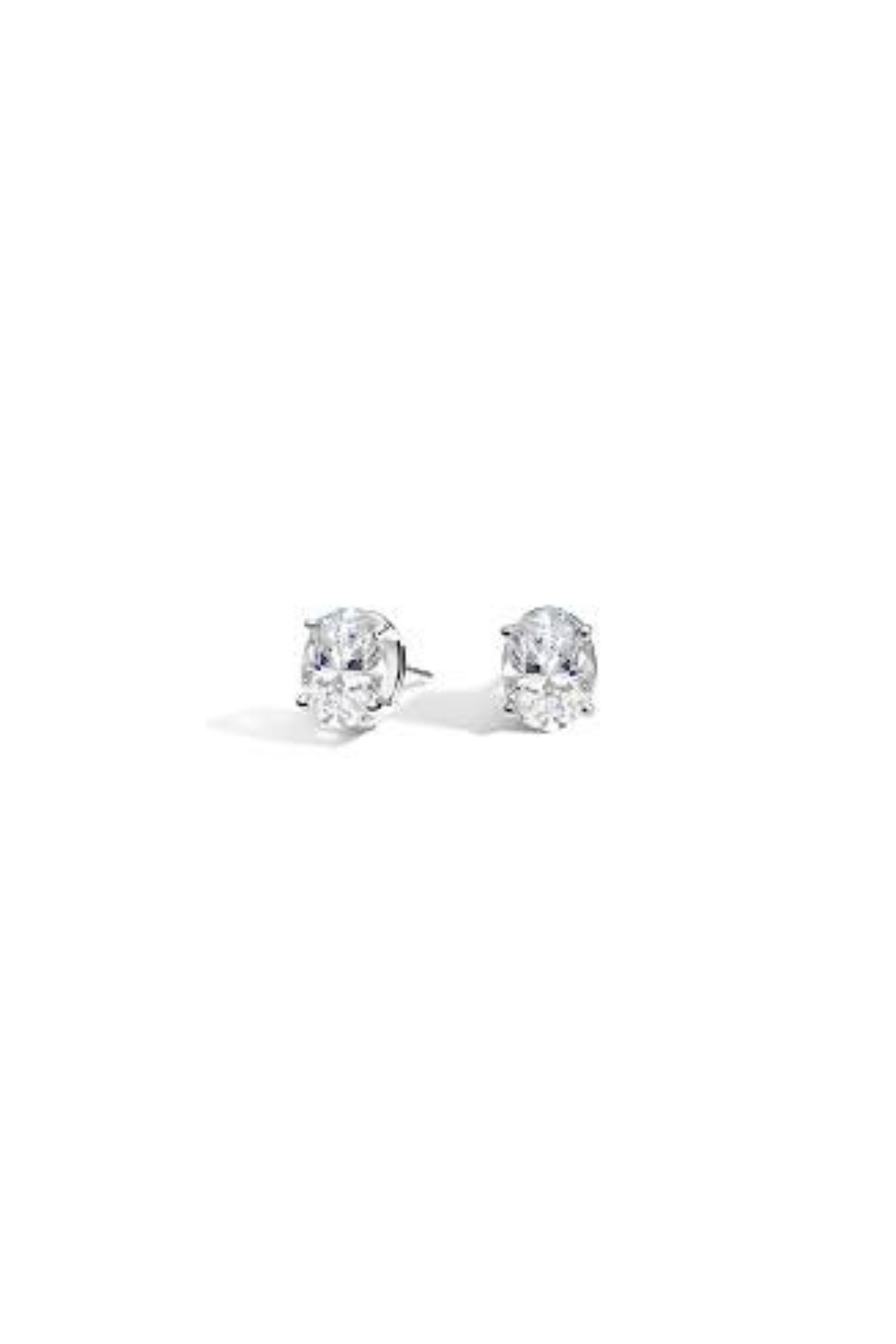 Oval Cut Solitaire Stud Earrings