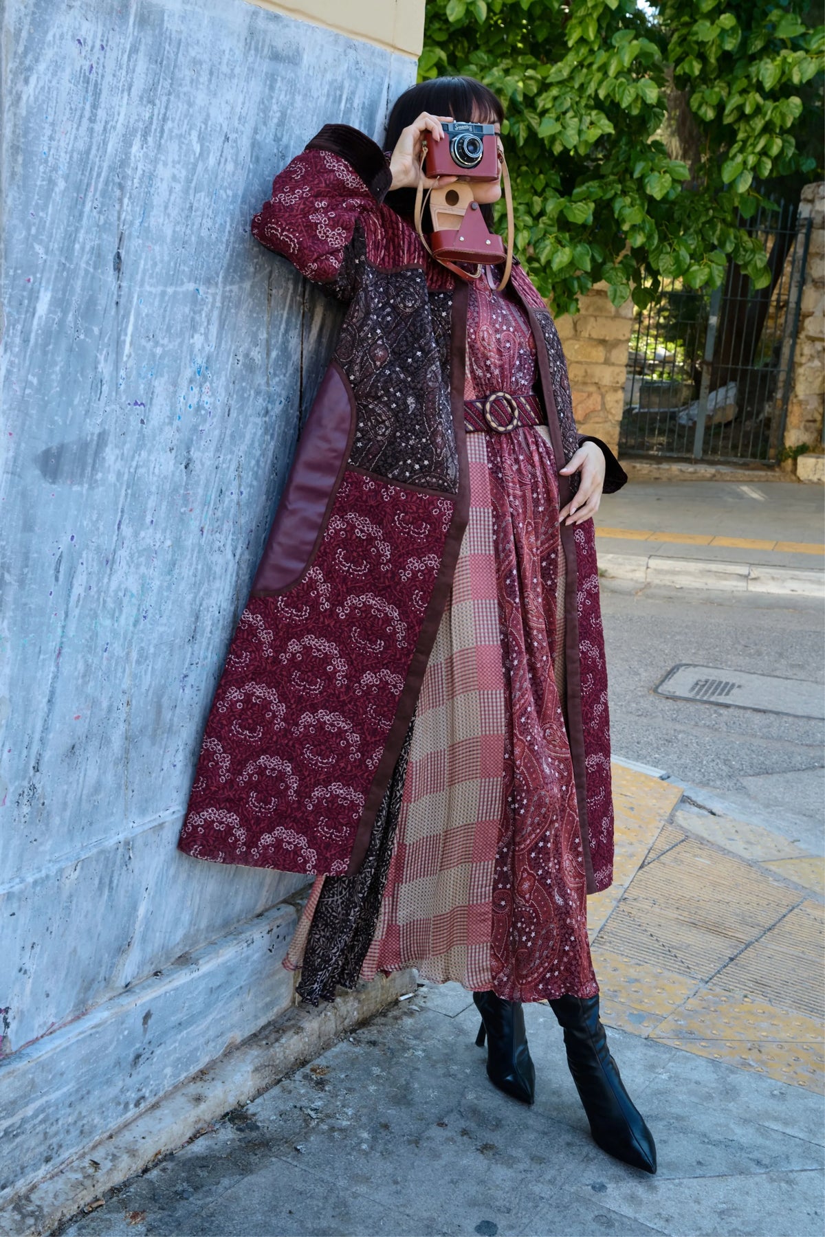 Cherry Printed Quilted Jacket
