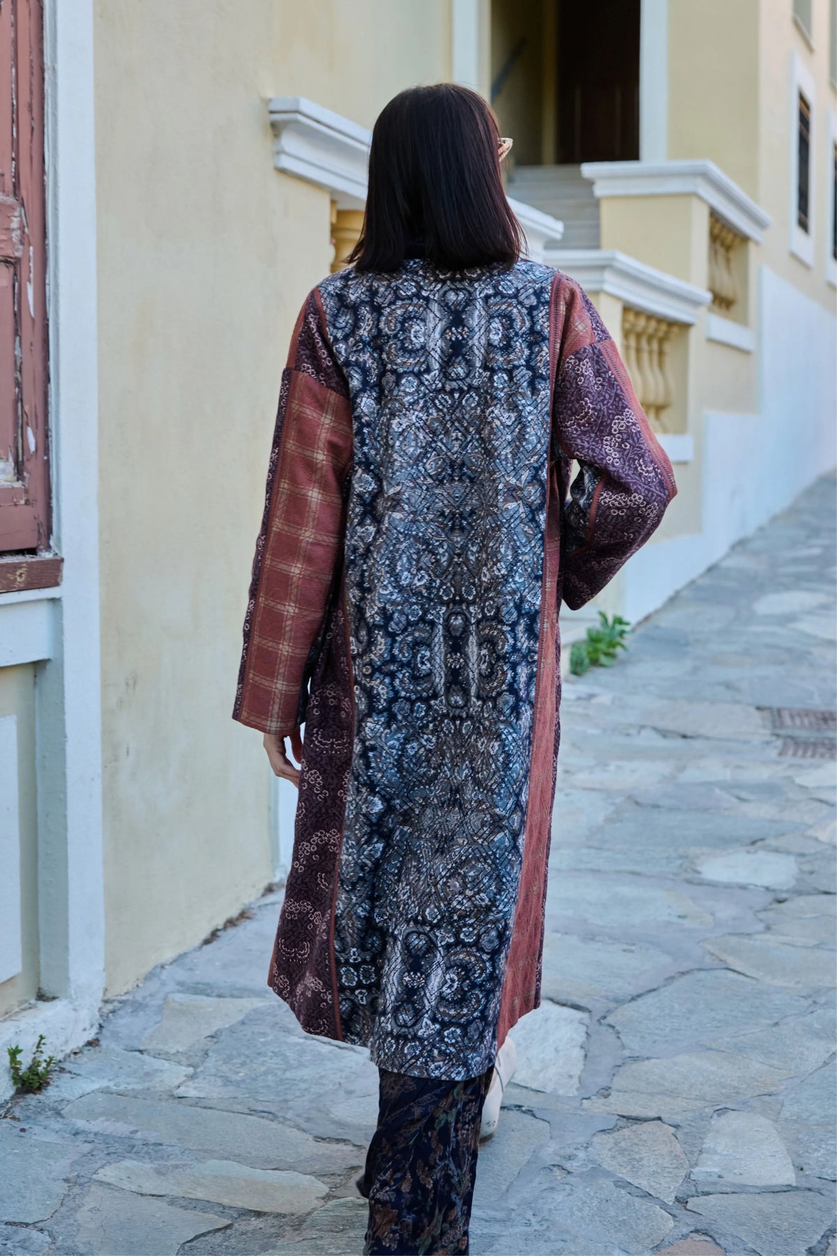 Multicolor Printed Cross-Stitch Duster