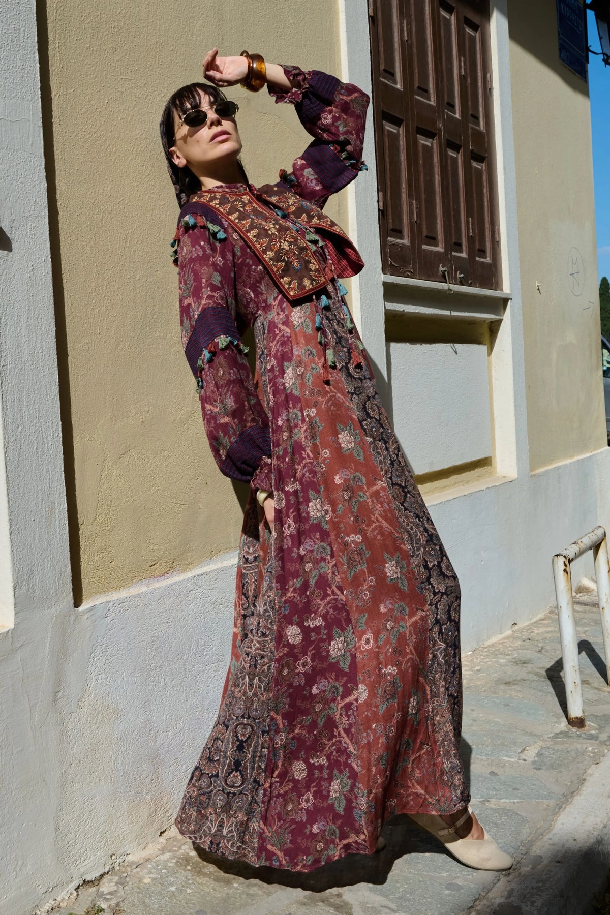 Multicolor Printed Kalidar Dress