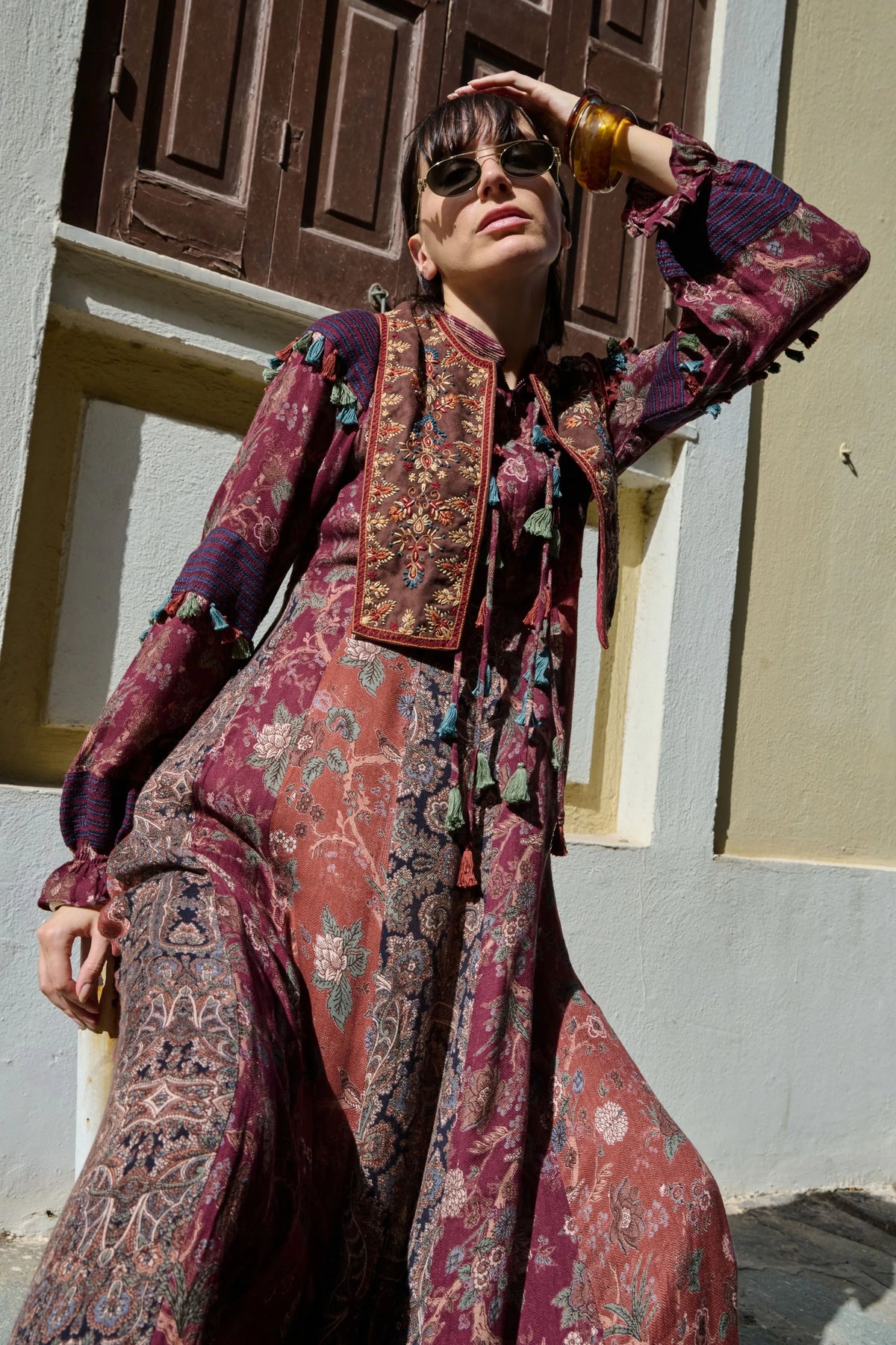 Multicolor Printed Kalidar Dress