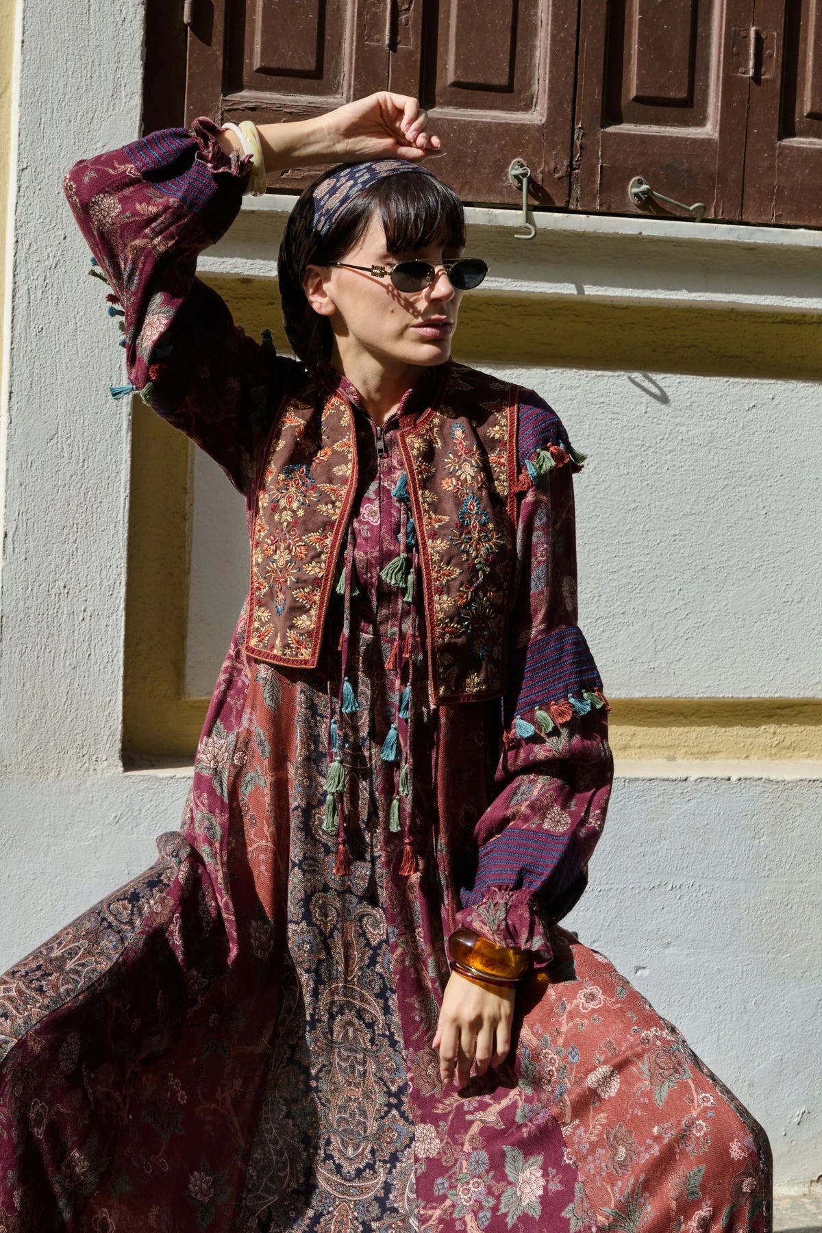 Multicolor Printed Kalidar Dress