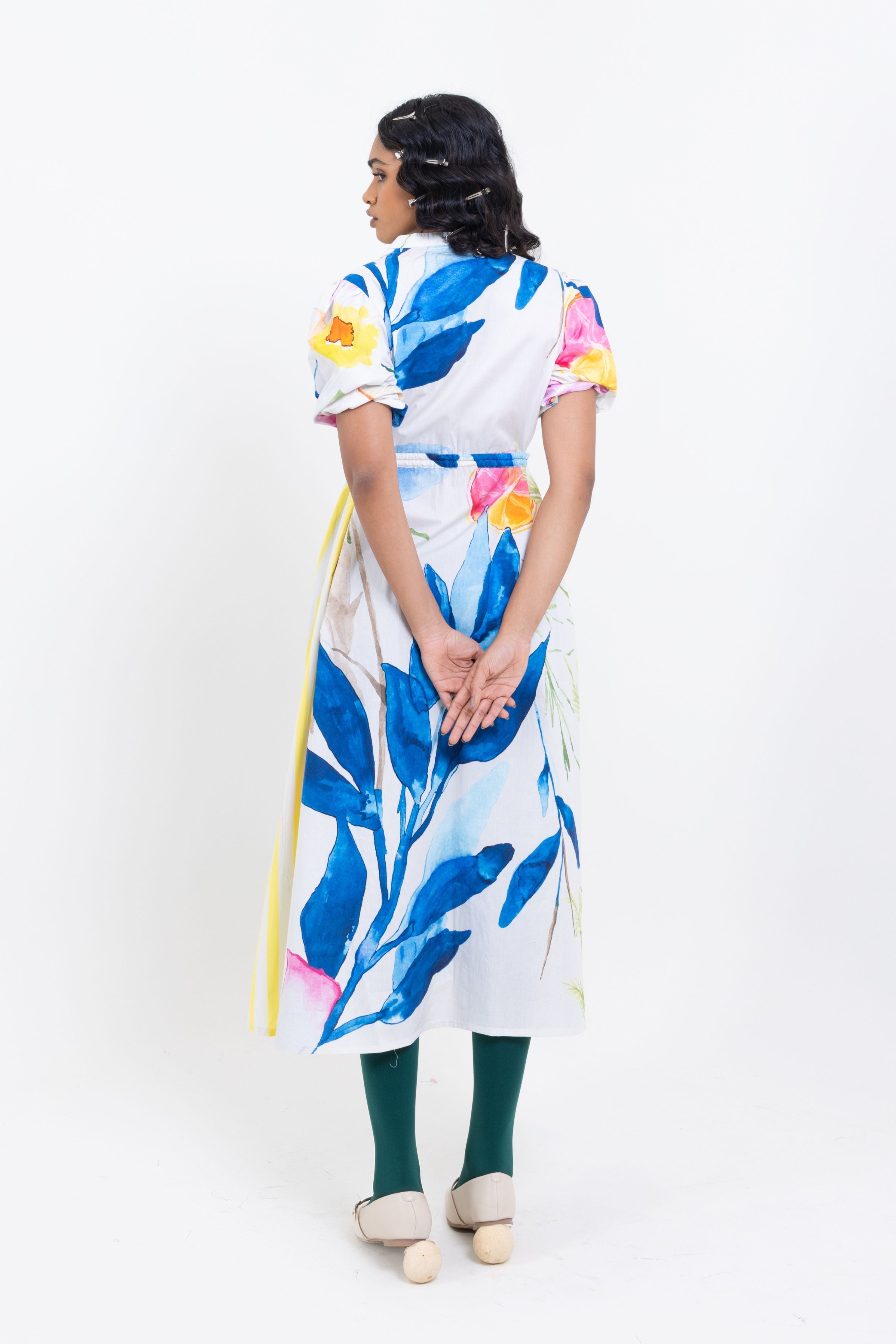 Floral Canvas Middi Dress