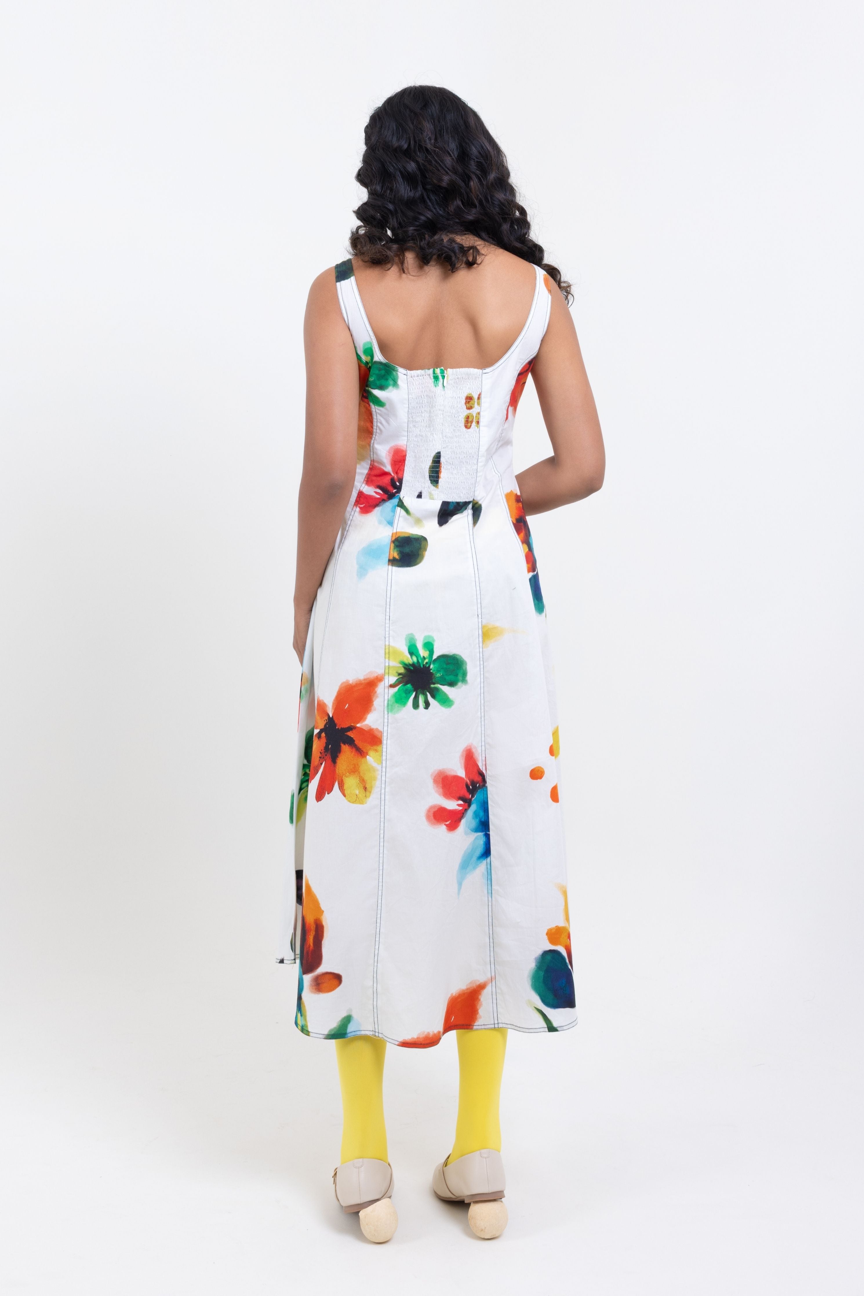 Elegant Midnight Bloom Sleeveless Dress