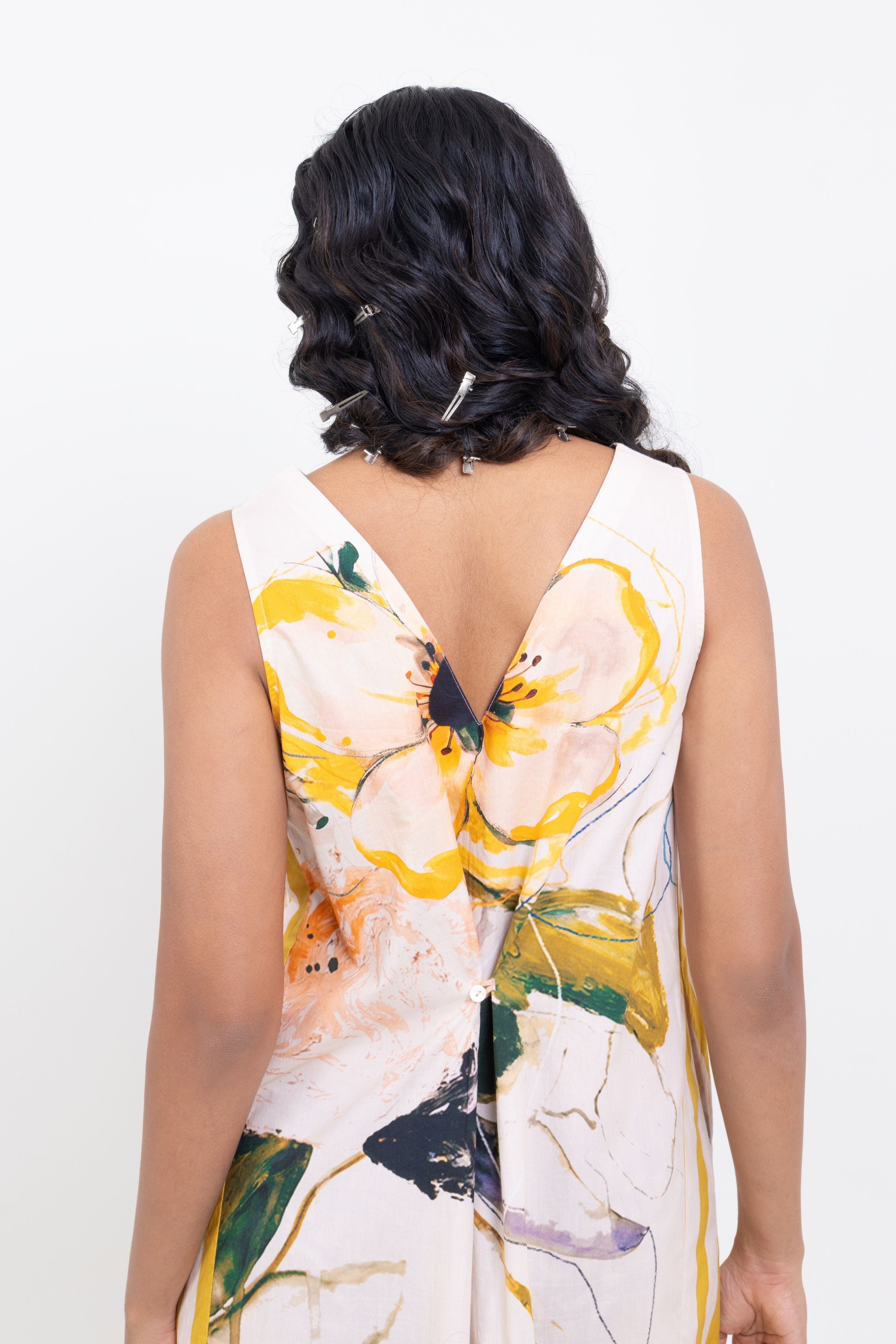Elegant  Artstict  Floral Print  Maxi Dress