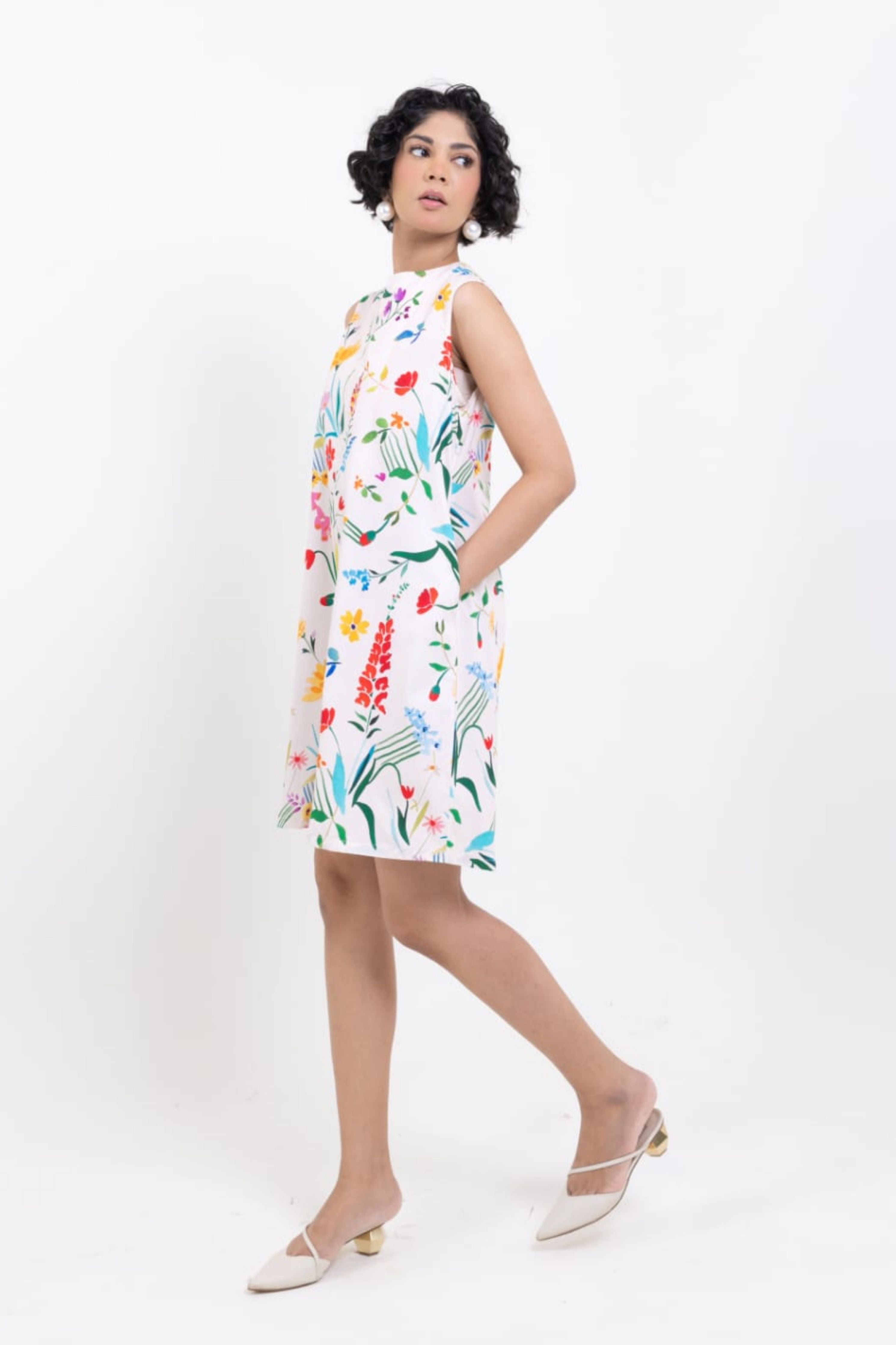 Floral Elegance Sleeveless Dress