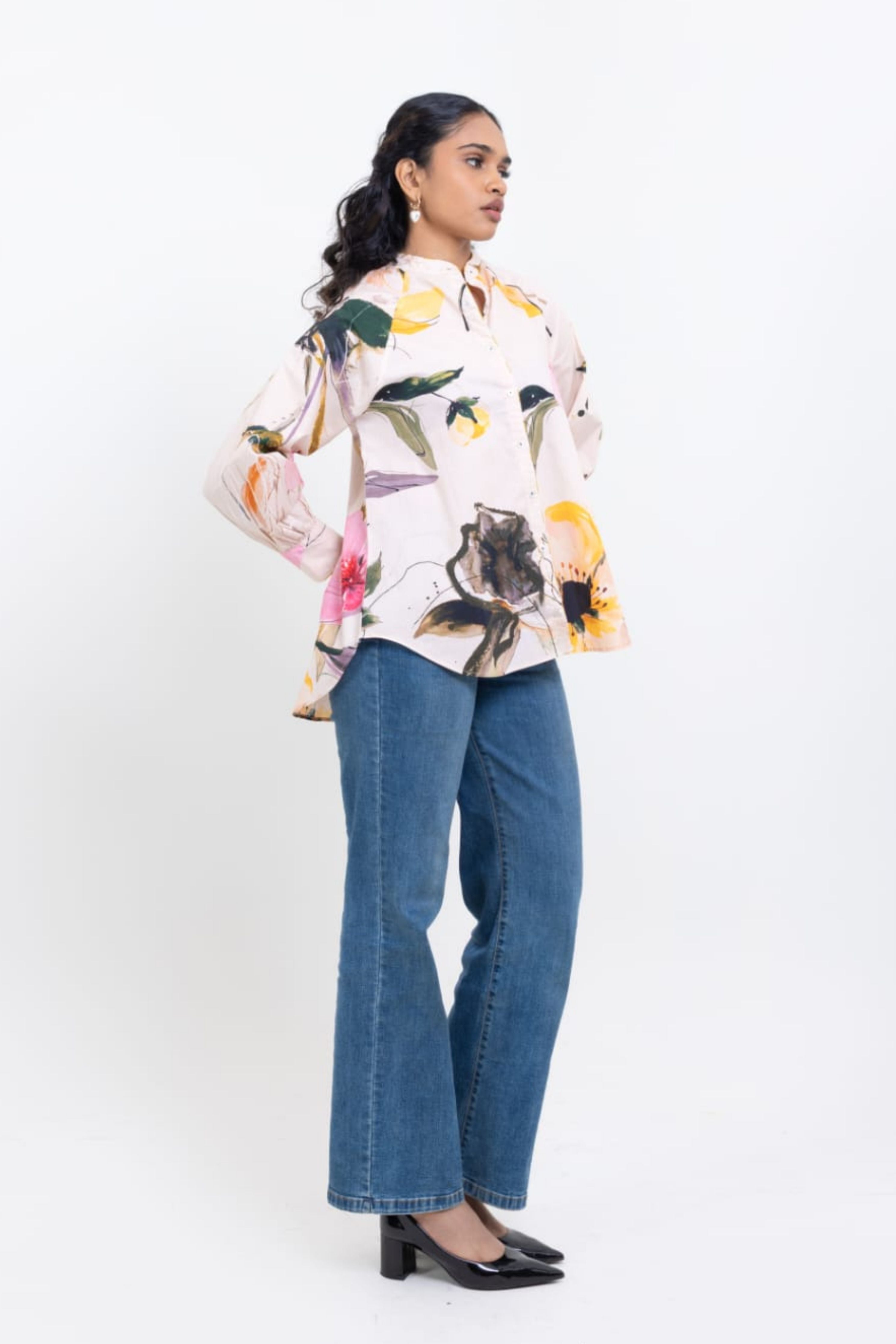 Artistic Floral Hand Printed Shirt