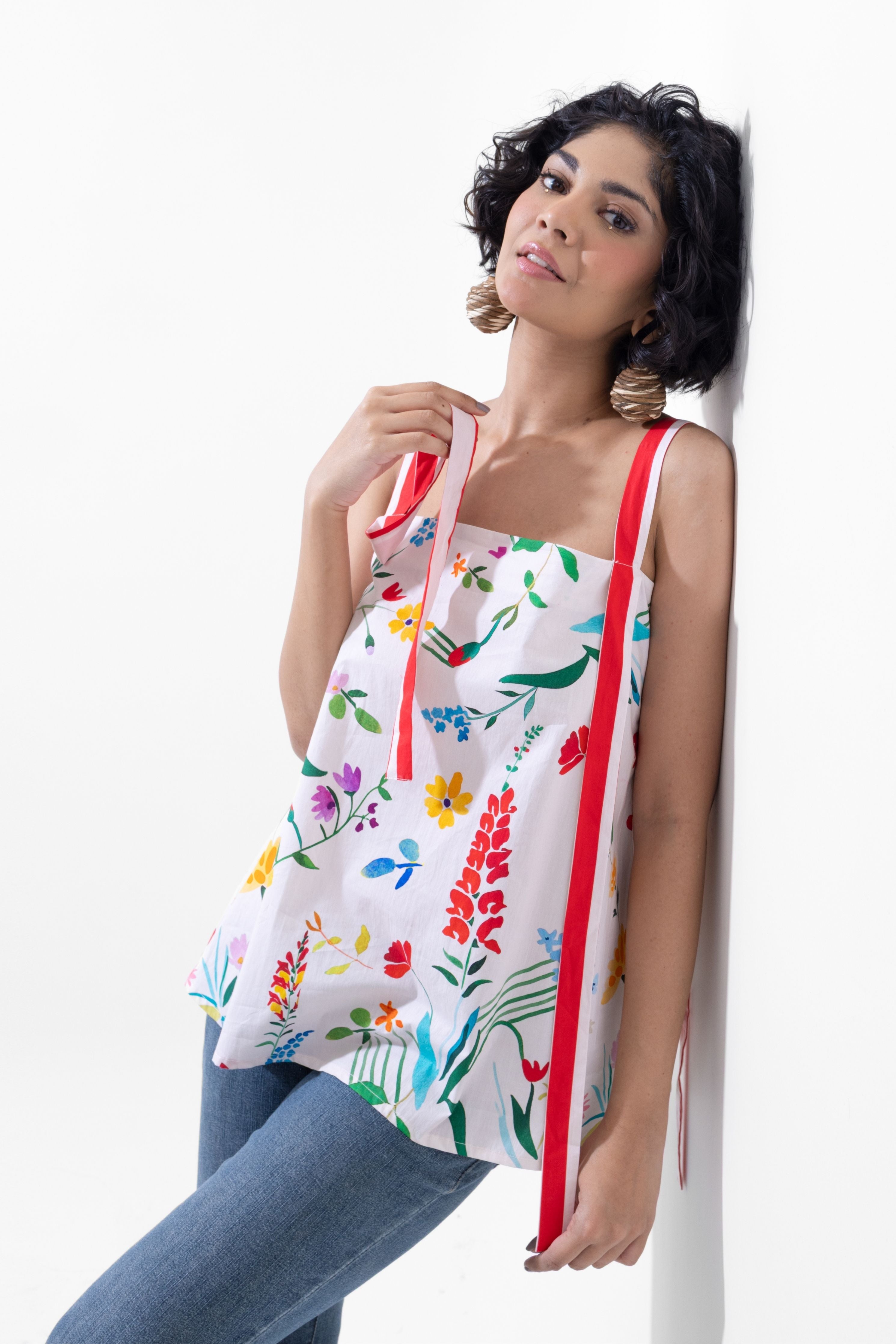 Hand Printed Floral - Top