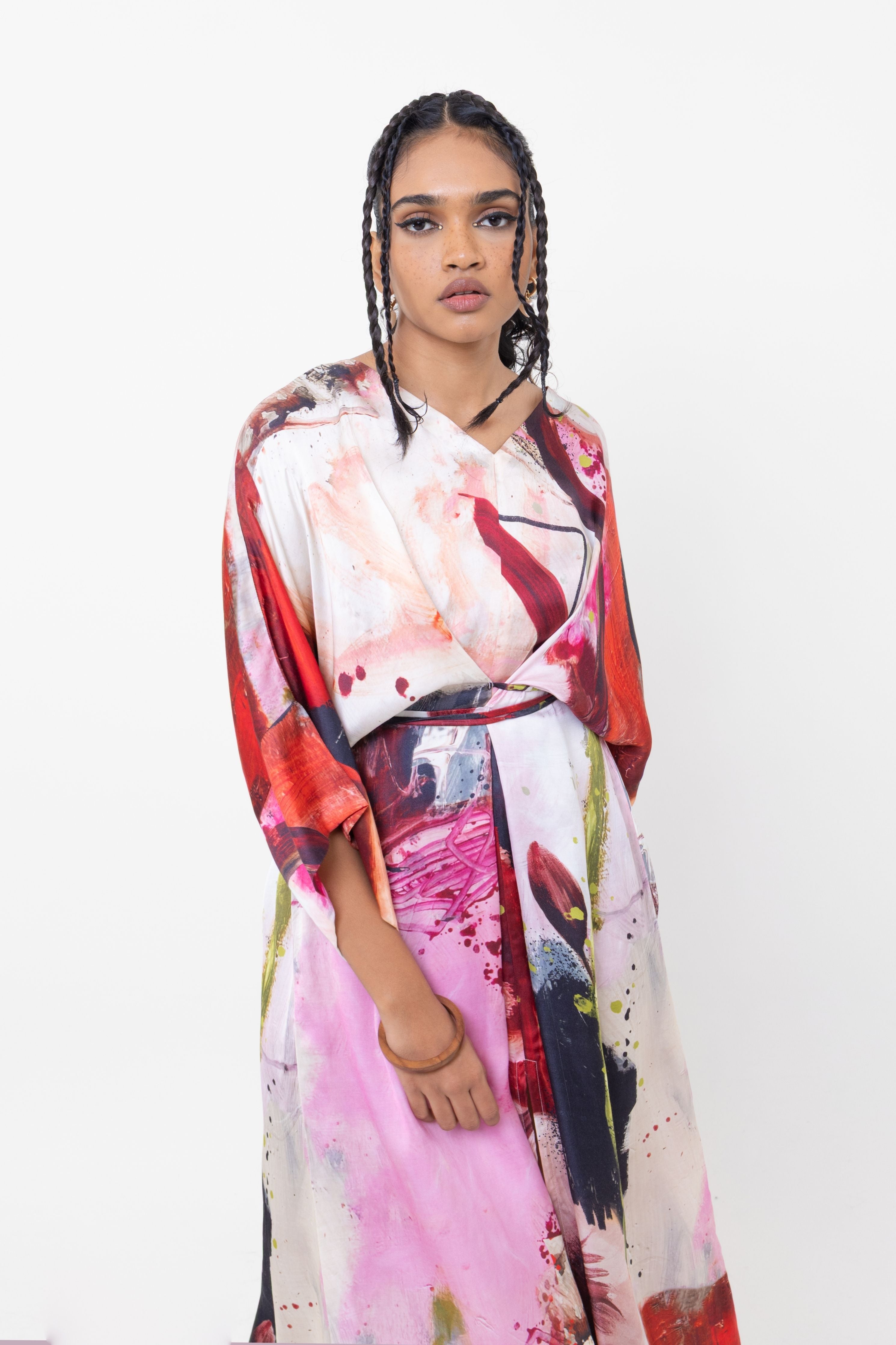 Elegant Abstract Art Kimono Dress