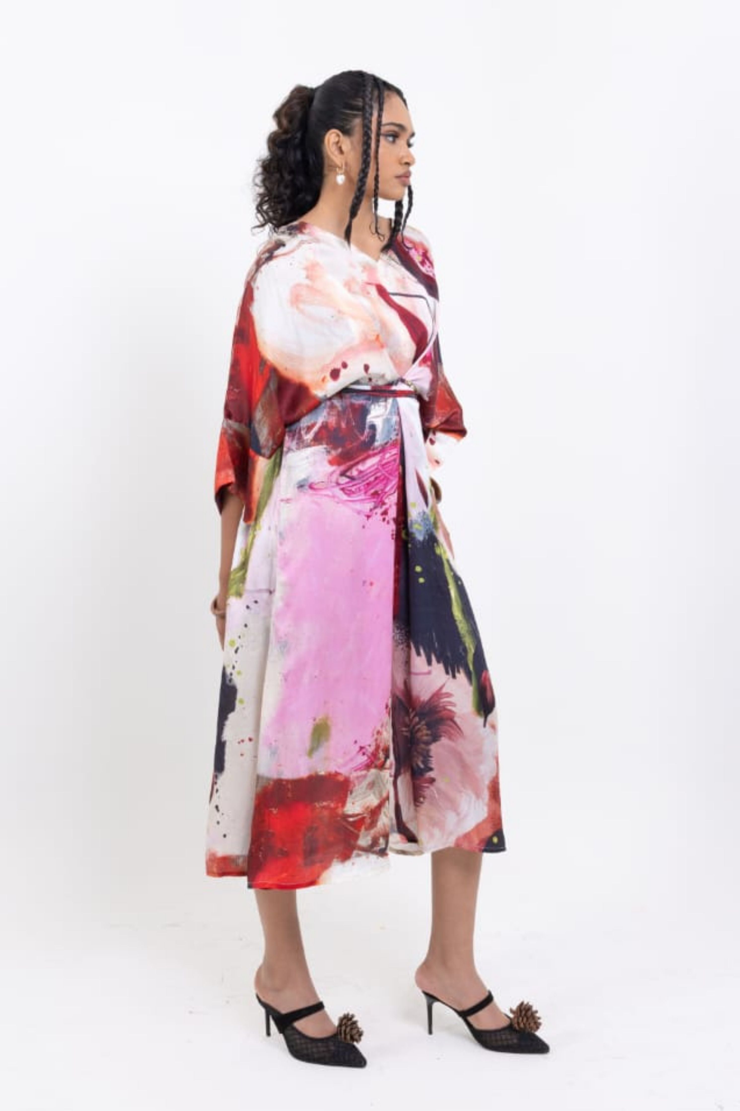 Elegant Abstract Art Kimono Dress