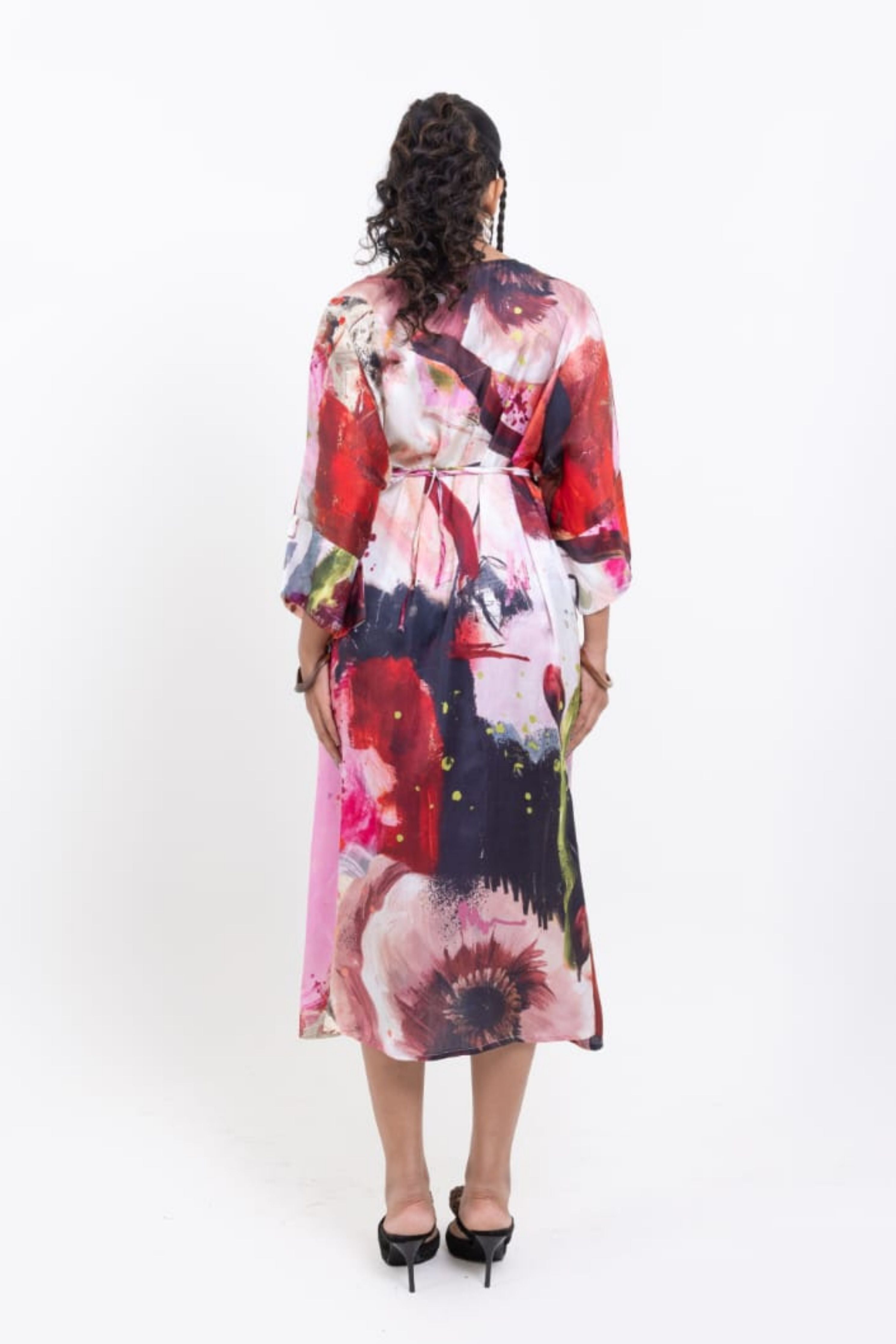 Elegant Abstract Art Kimono Dress