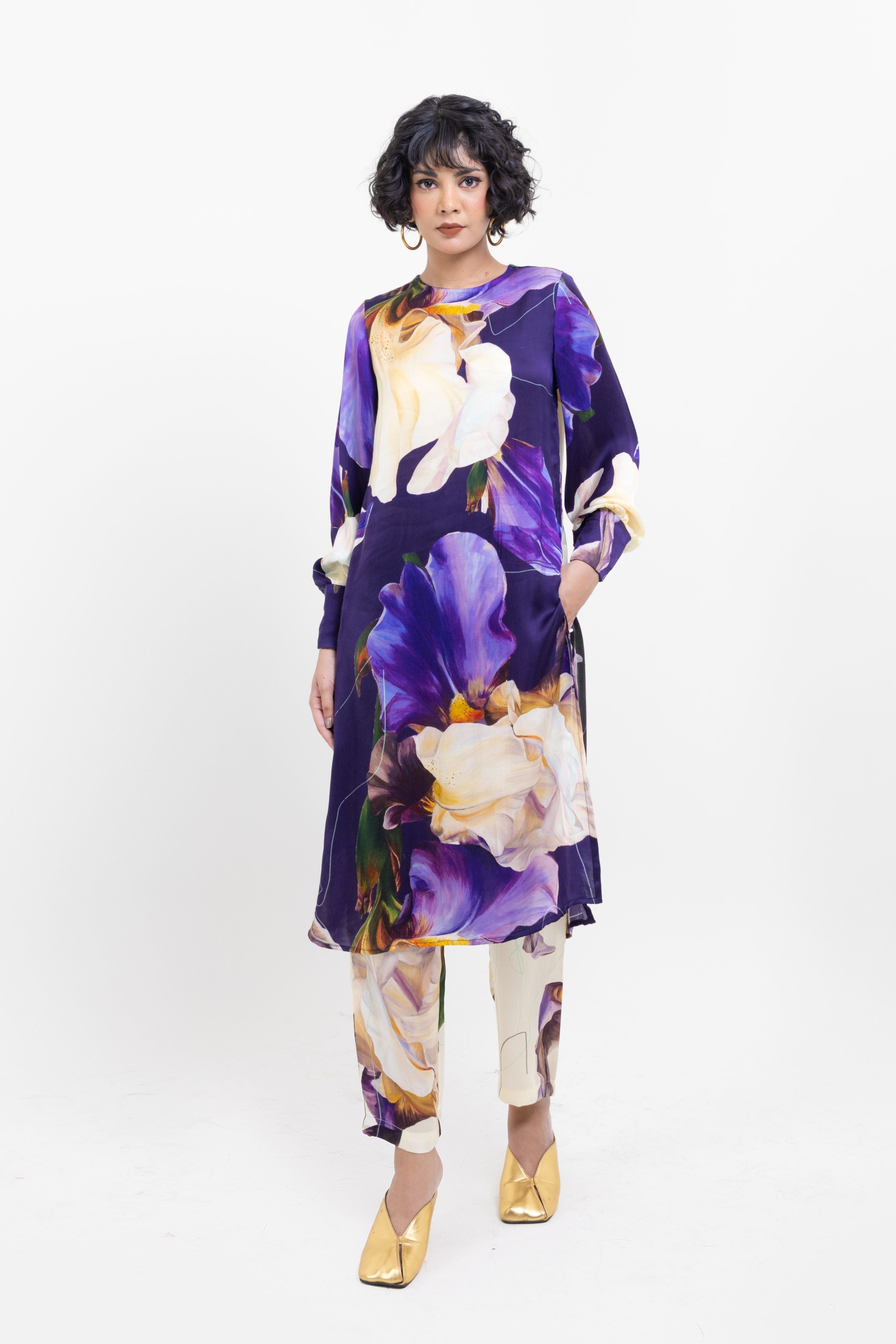 Floral Print Co Ord Set - Black