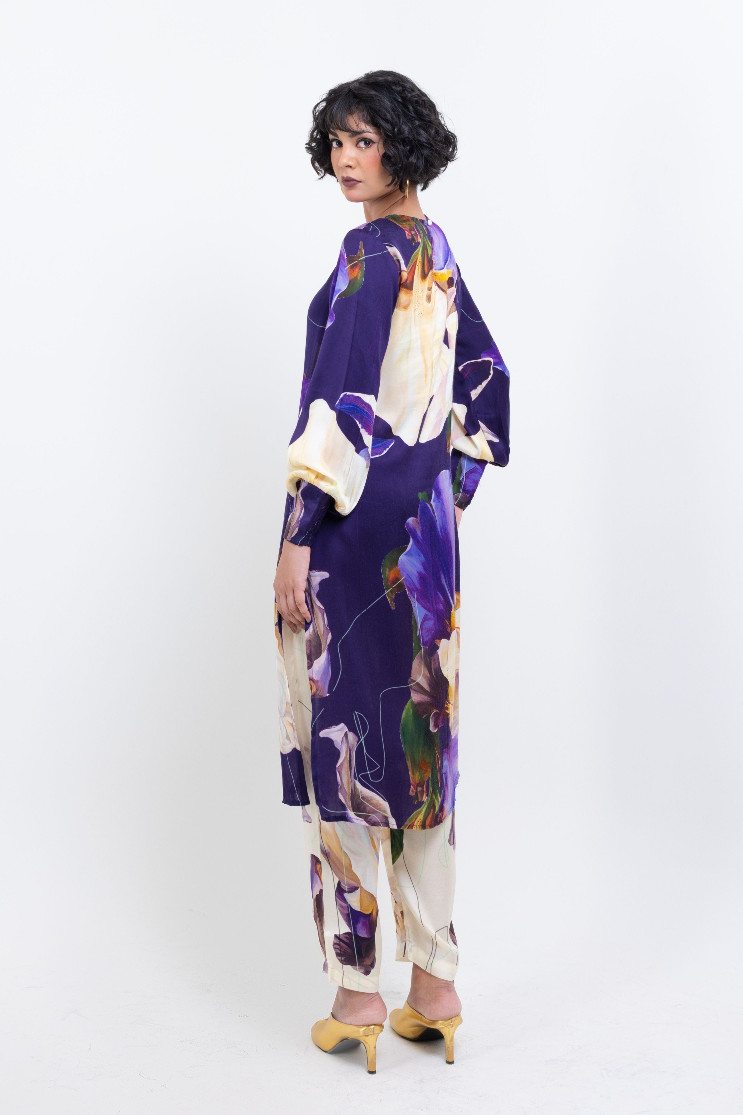Floral Print Co Ord Set - Black