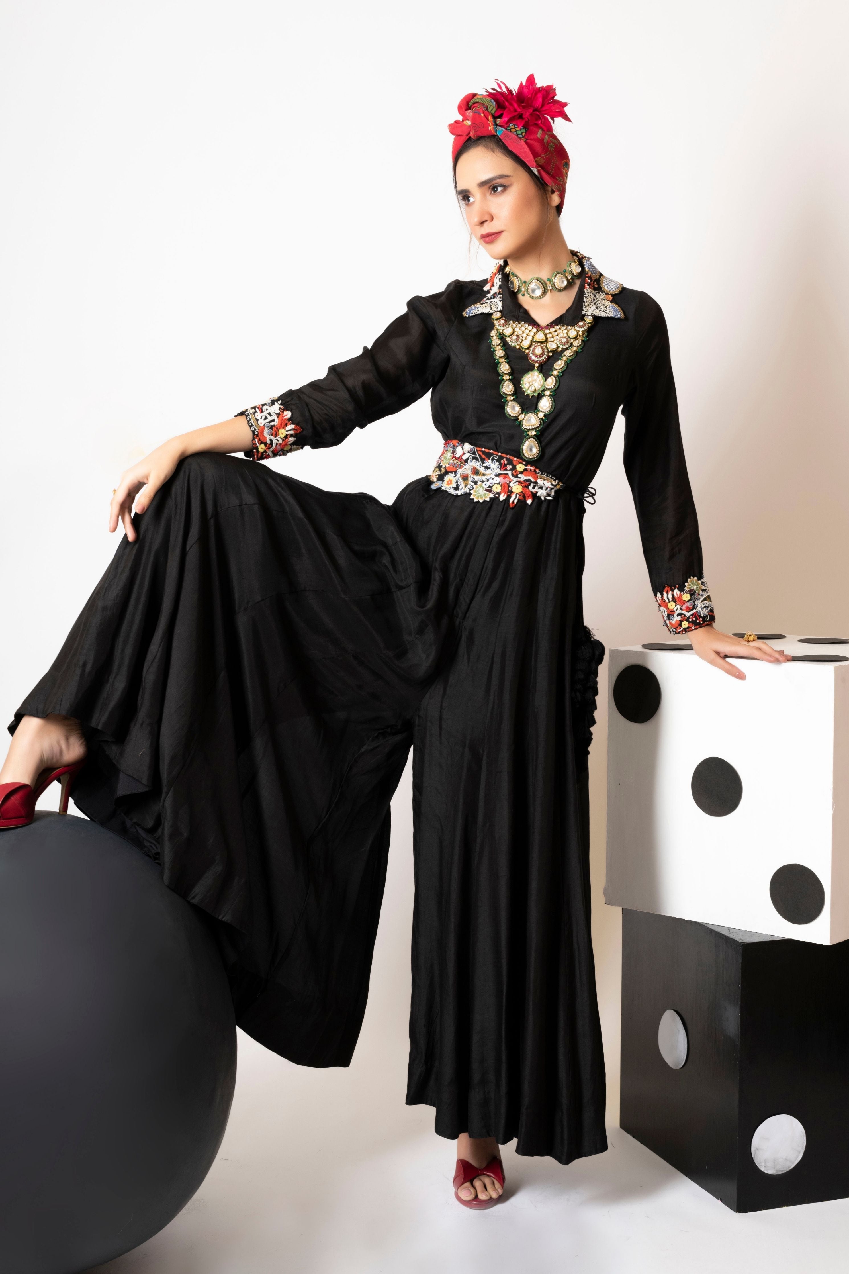 Indian Jumpsuit With Embroidered Belt