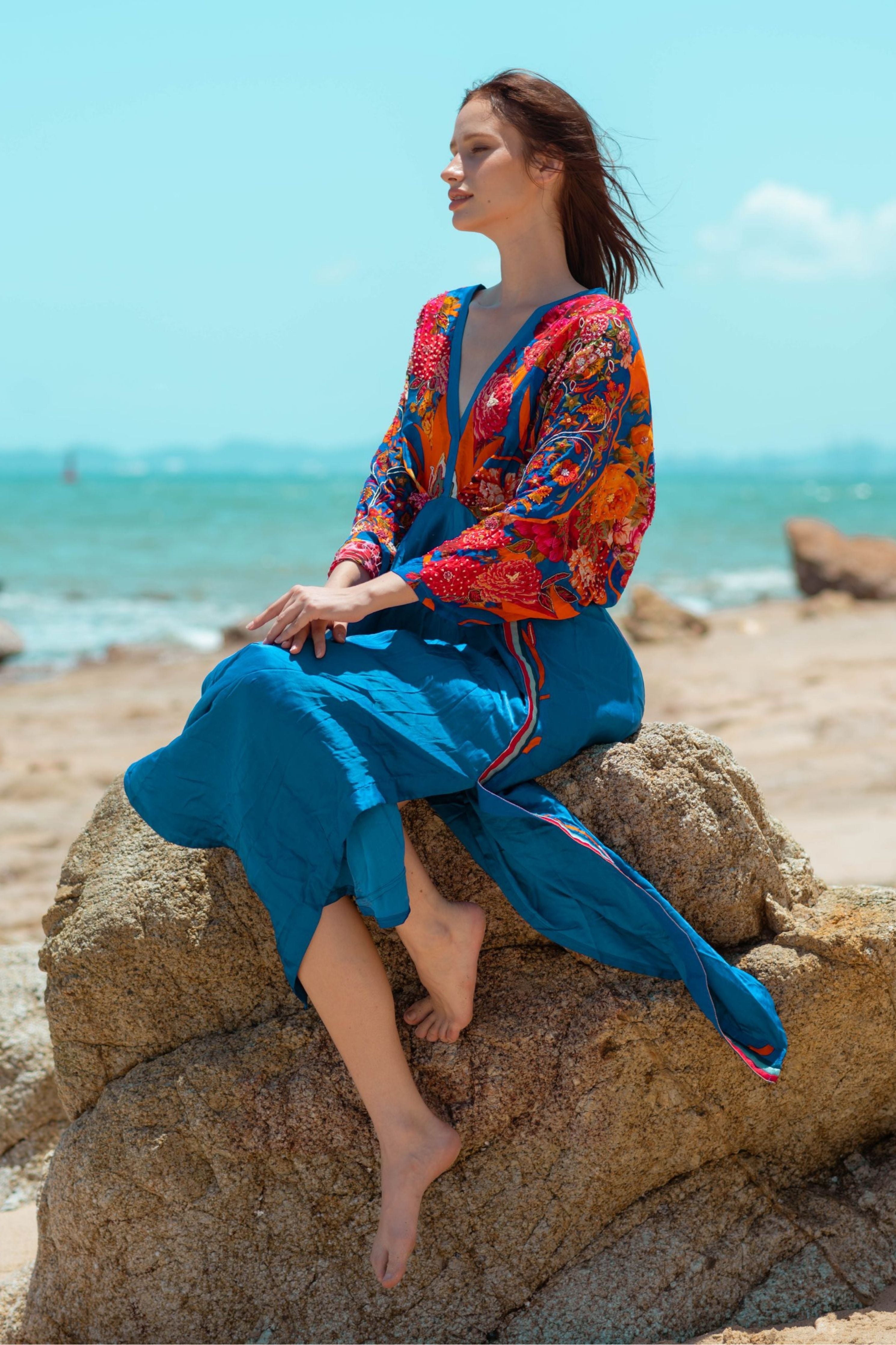 Long Printed Beach Dress