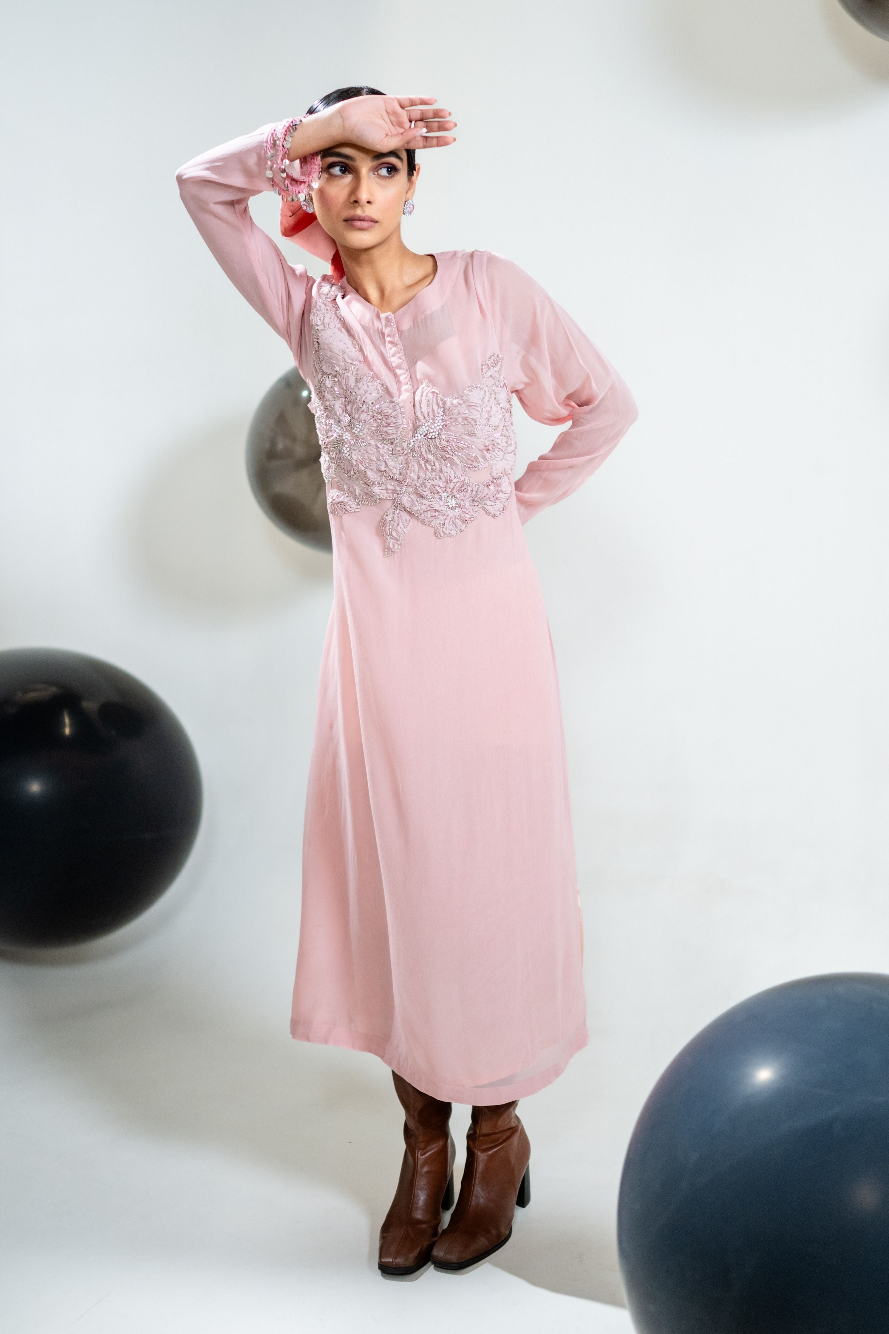 Embroidered Straight Kurta Bustier And Pants