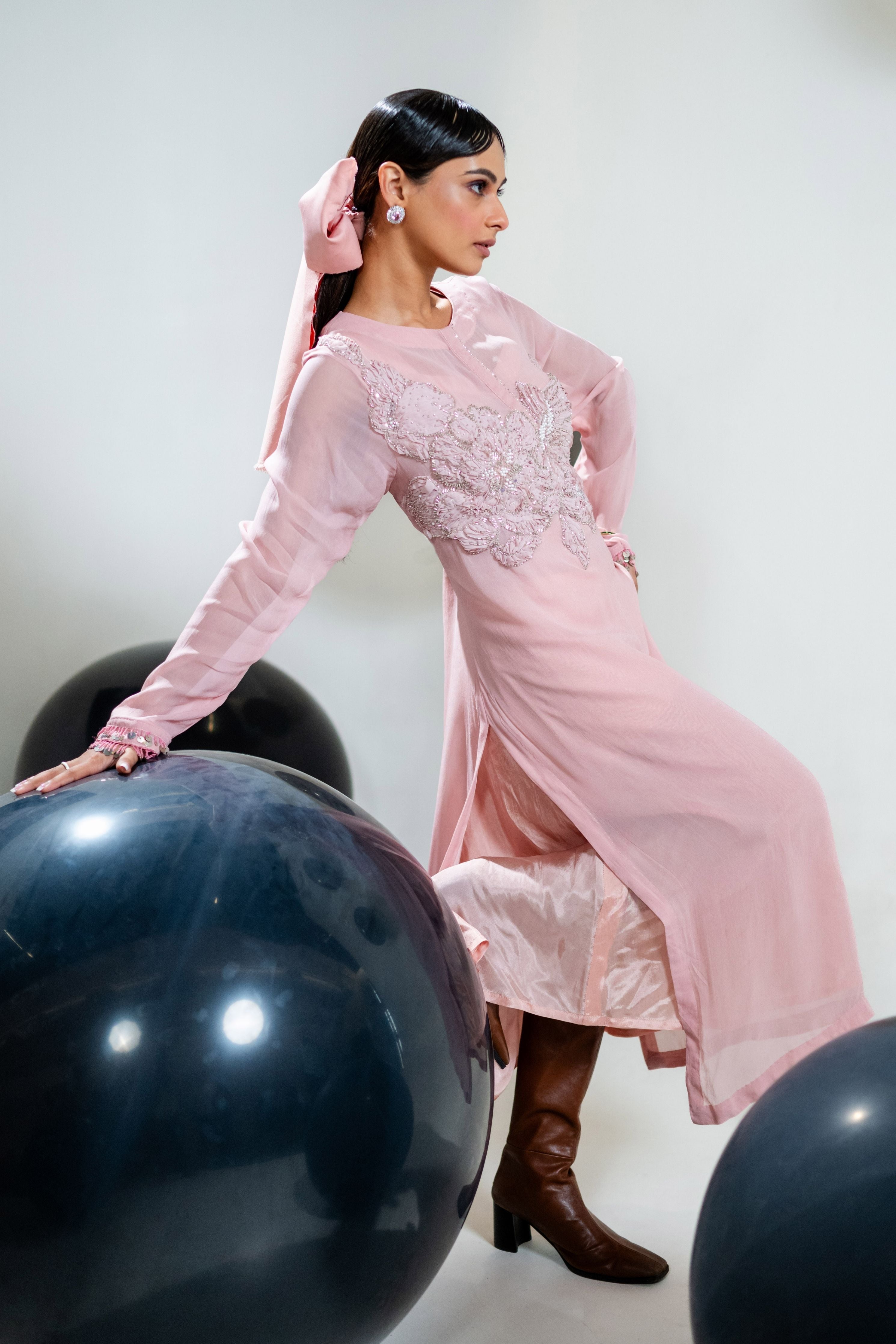 Embroidered Straight Kurta Bustier And Pants