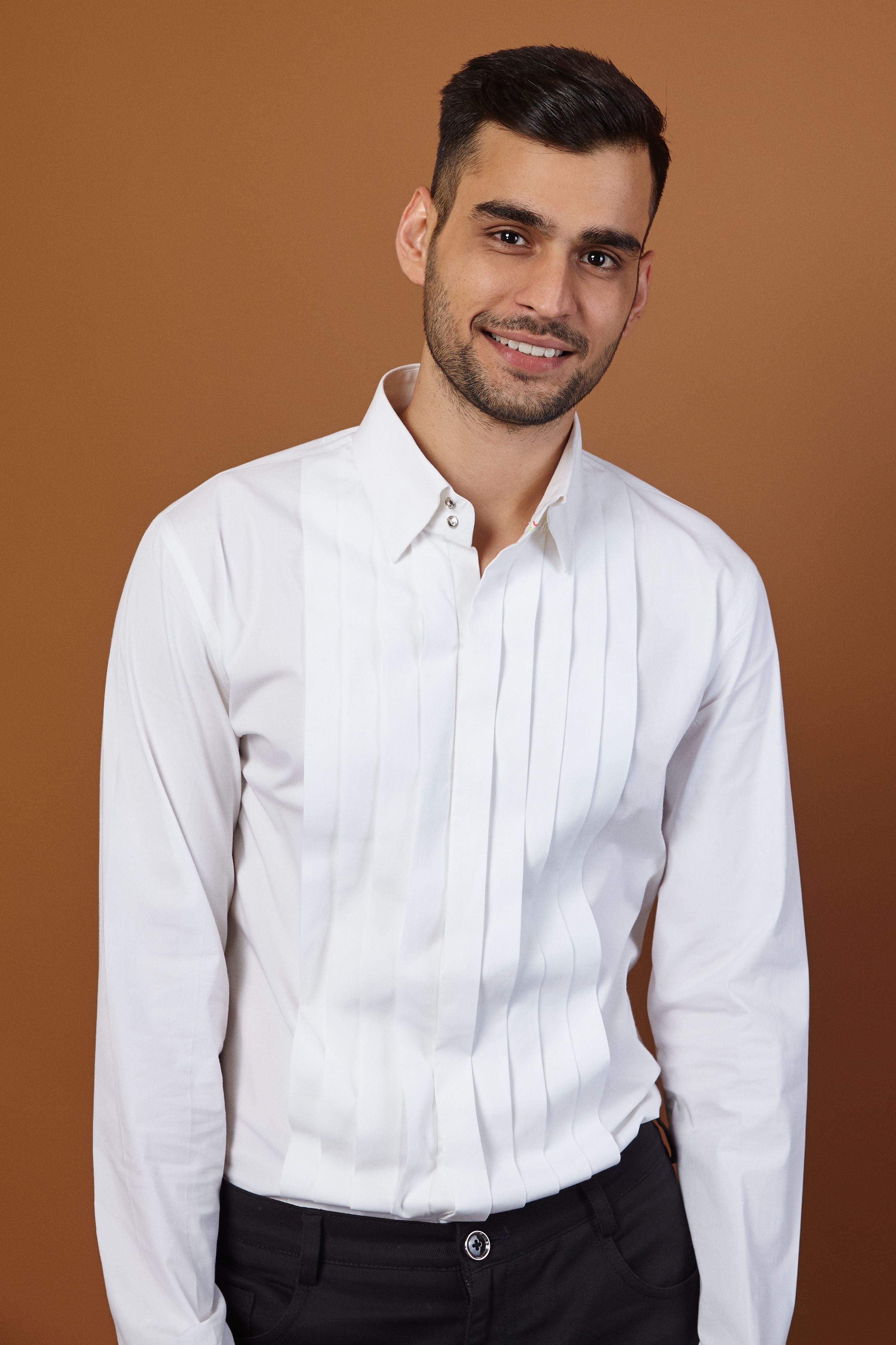 Pleated Tux Shirt