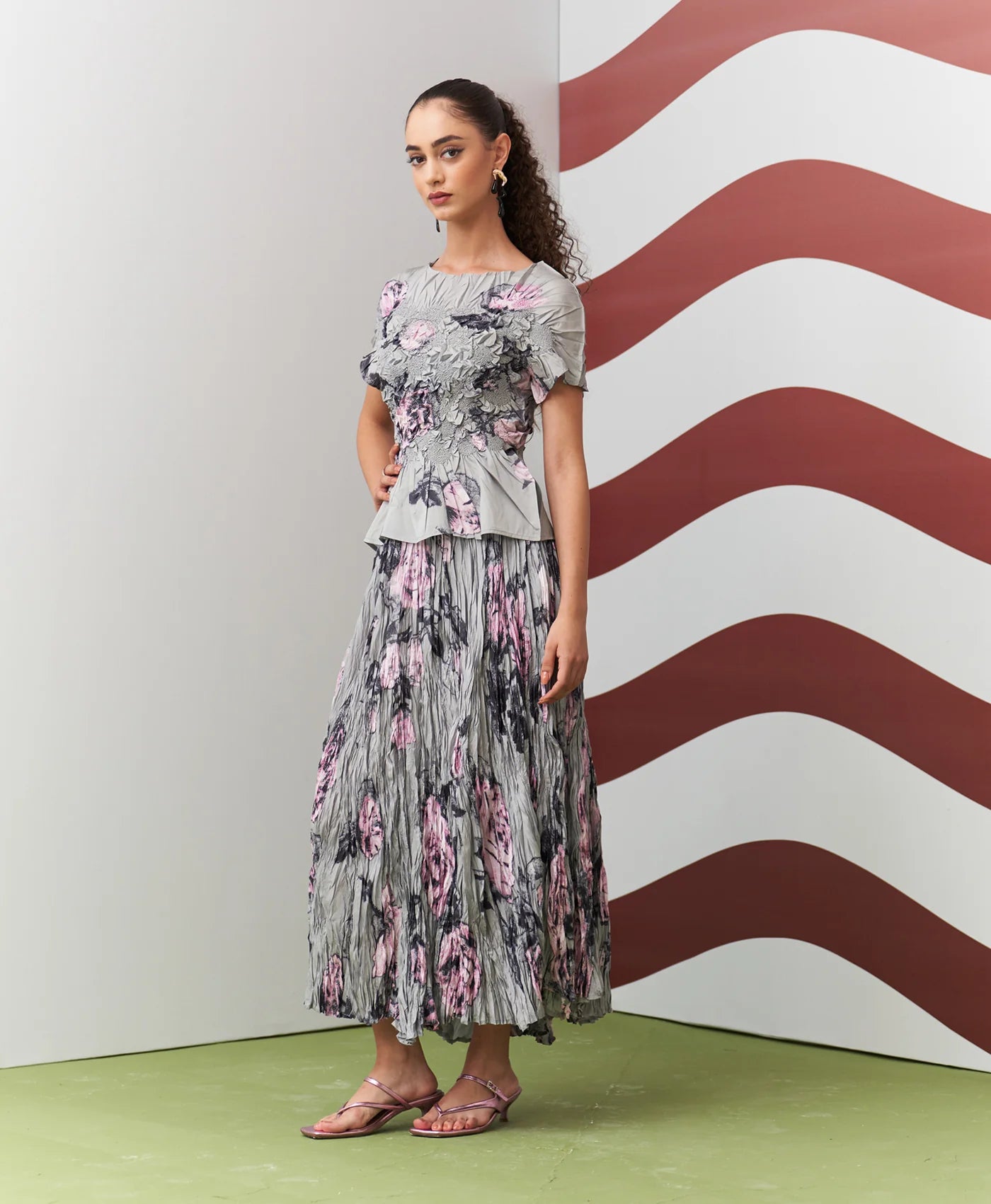 GREY JASMIN SKIRT SET