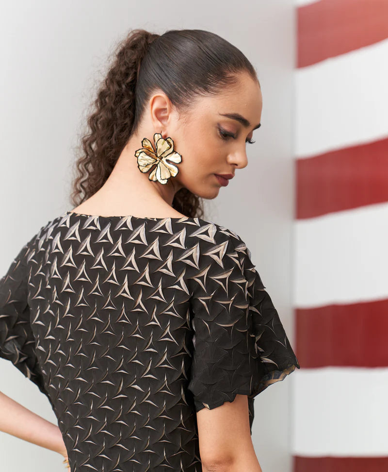 BEIGE BLACK ALTO SKIRT SET