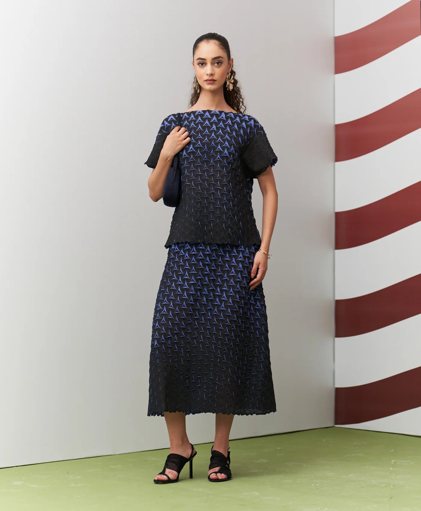 BLUE BLACK ALTO SKIRT SET