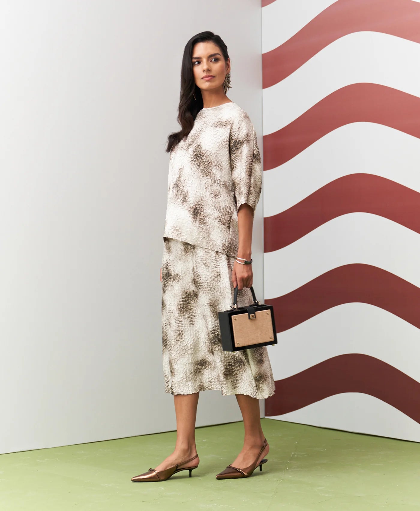 BROWN ANTONIA SKIRT SET