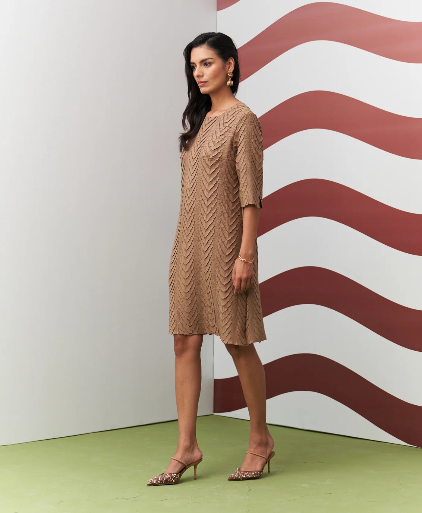 BEIGE AVANYA DRESS