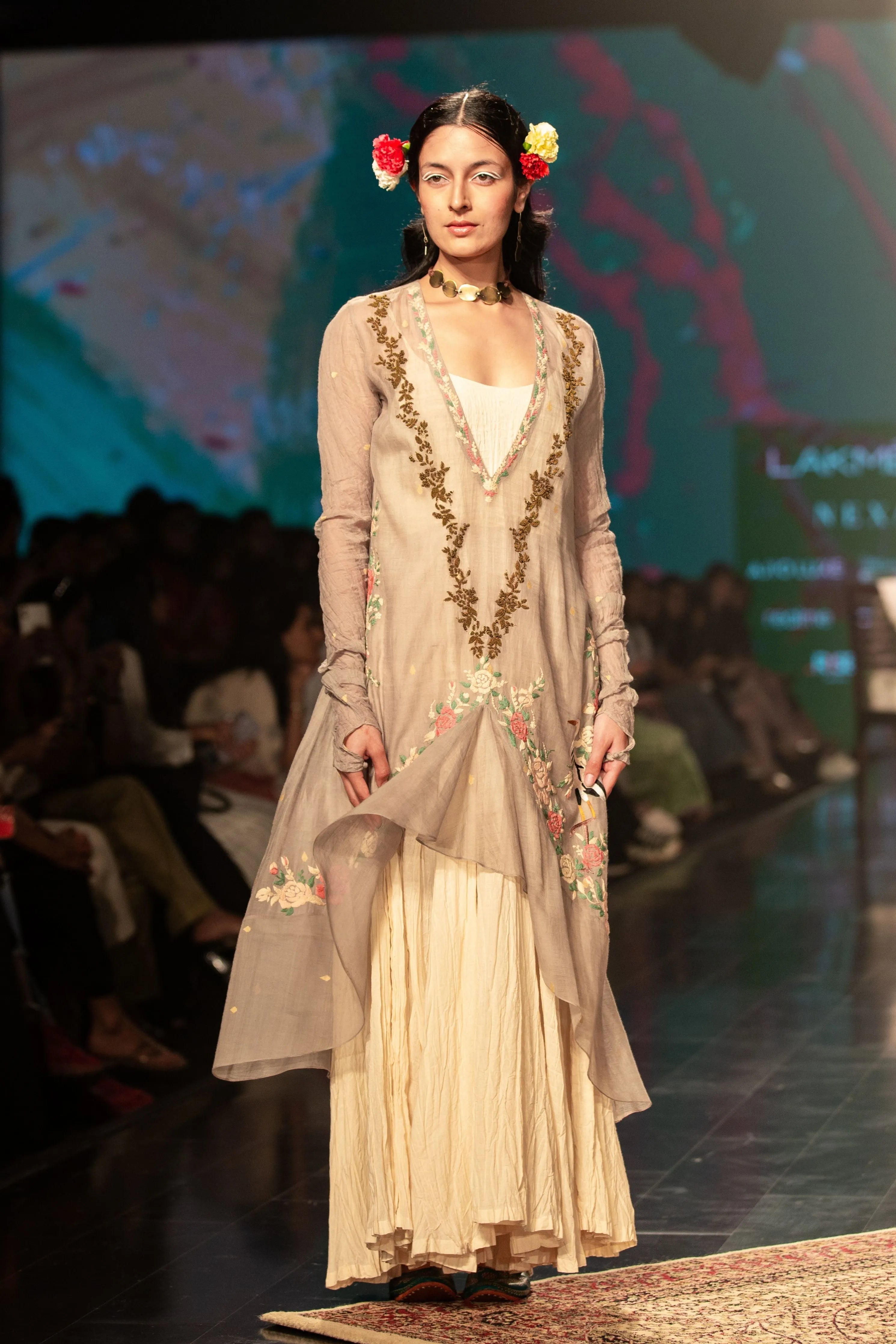Grey Chanderi Dress
