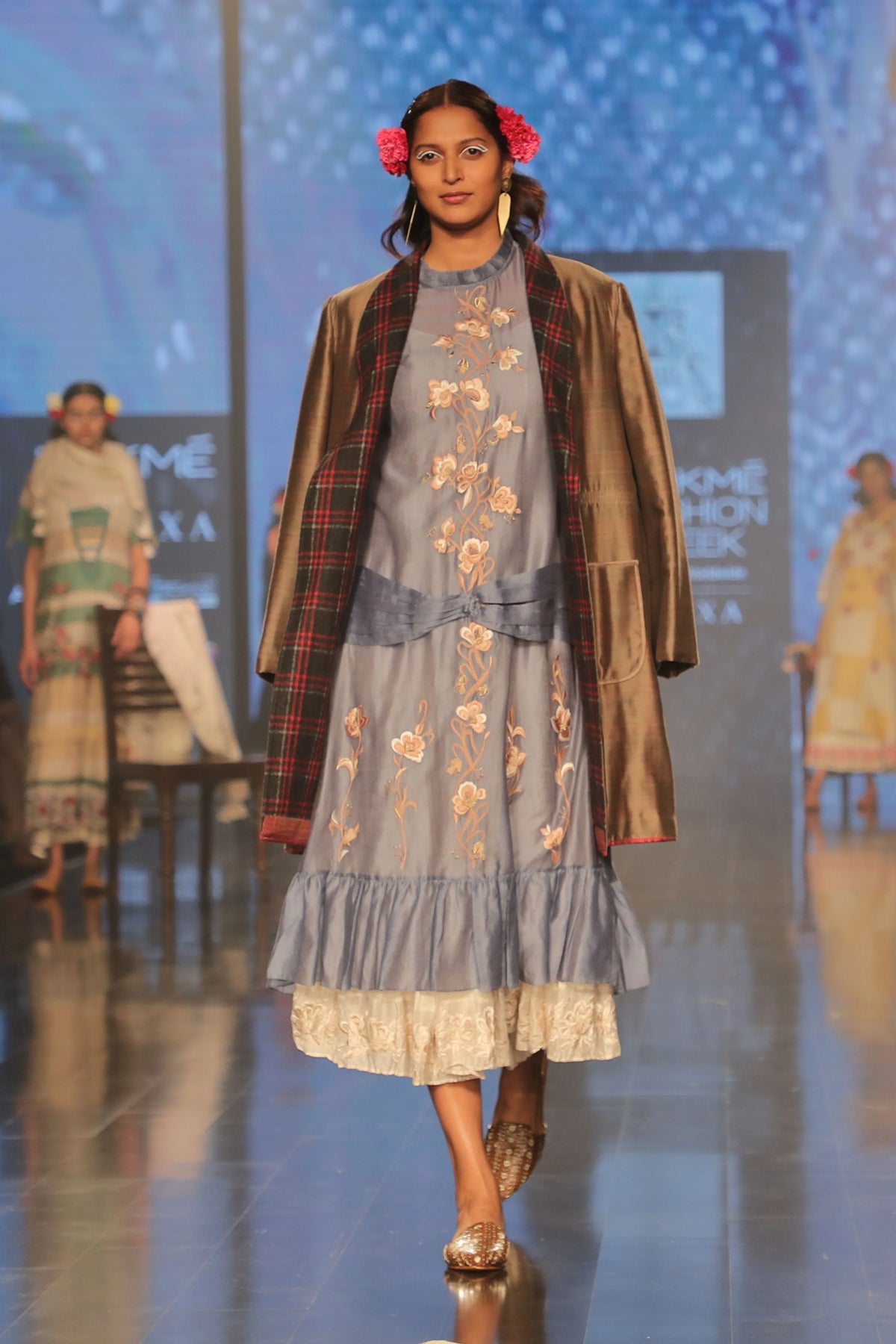 Grey Silk Chanderi Kurta Set
