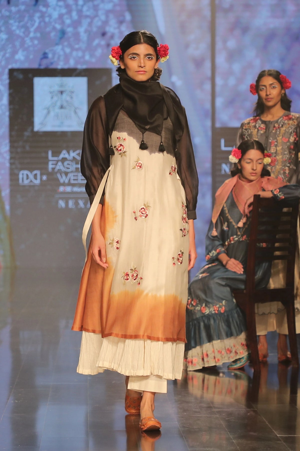 Ivory & Burnt Orange Kurta Set