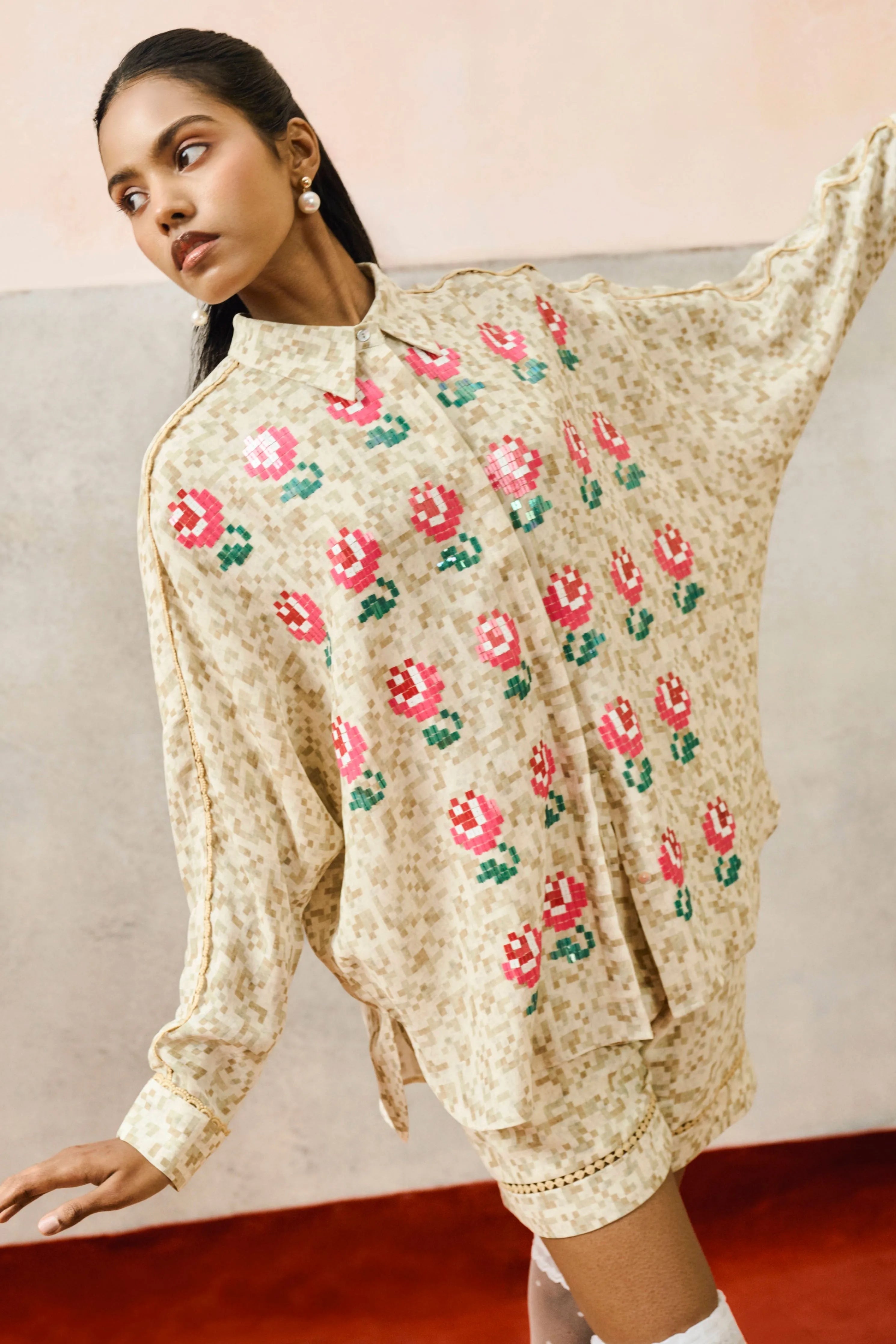Elba Kimono Shirt Biege