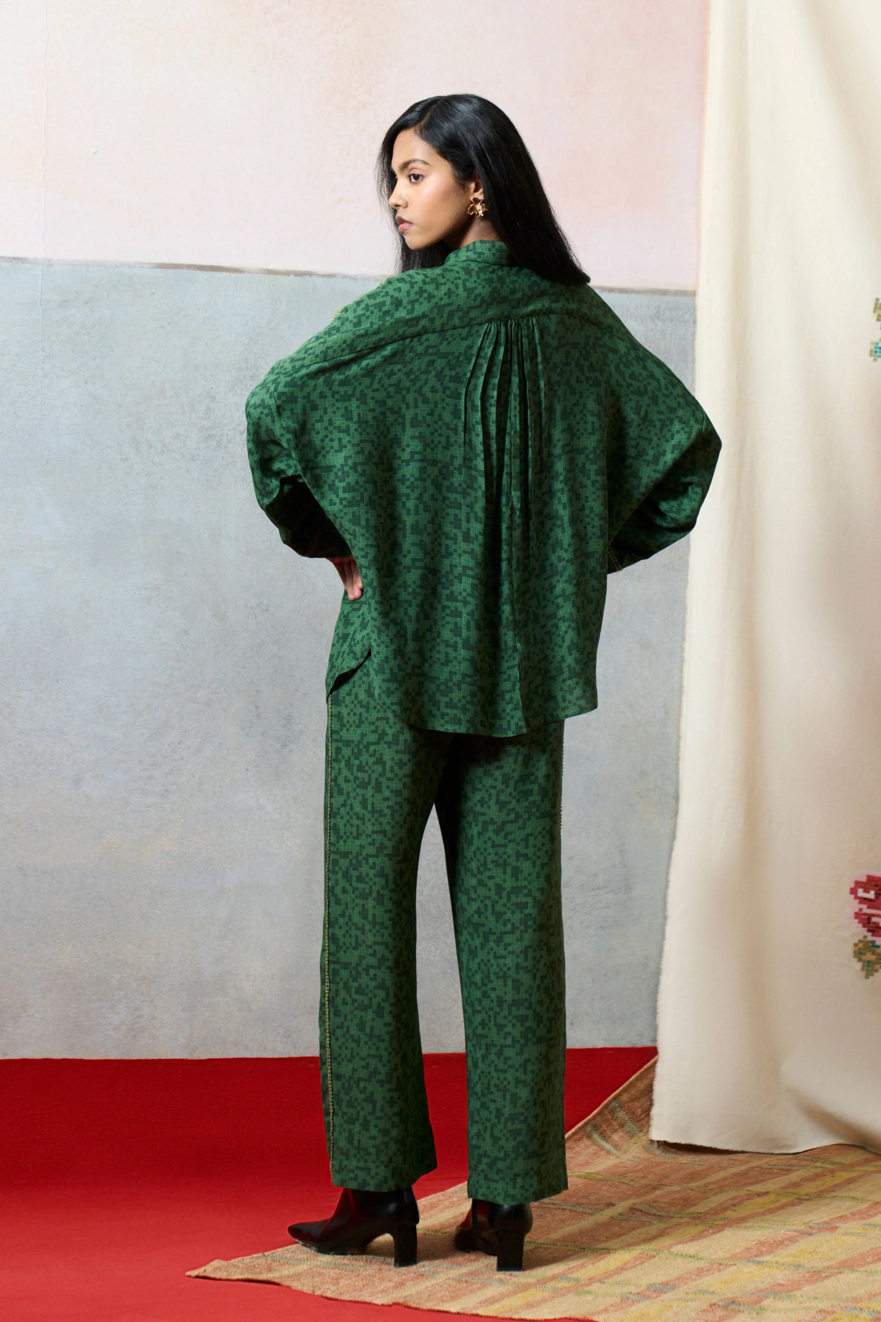 Elba Kimono Shirt Green