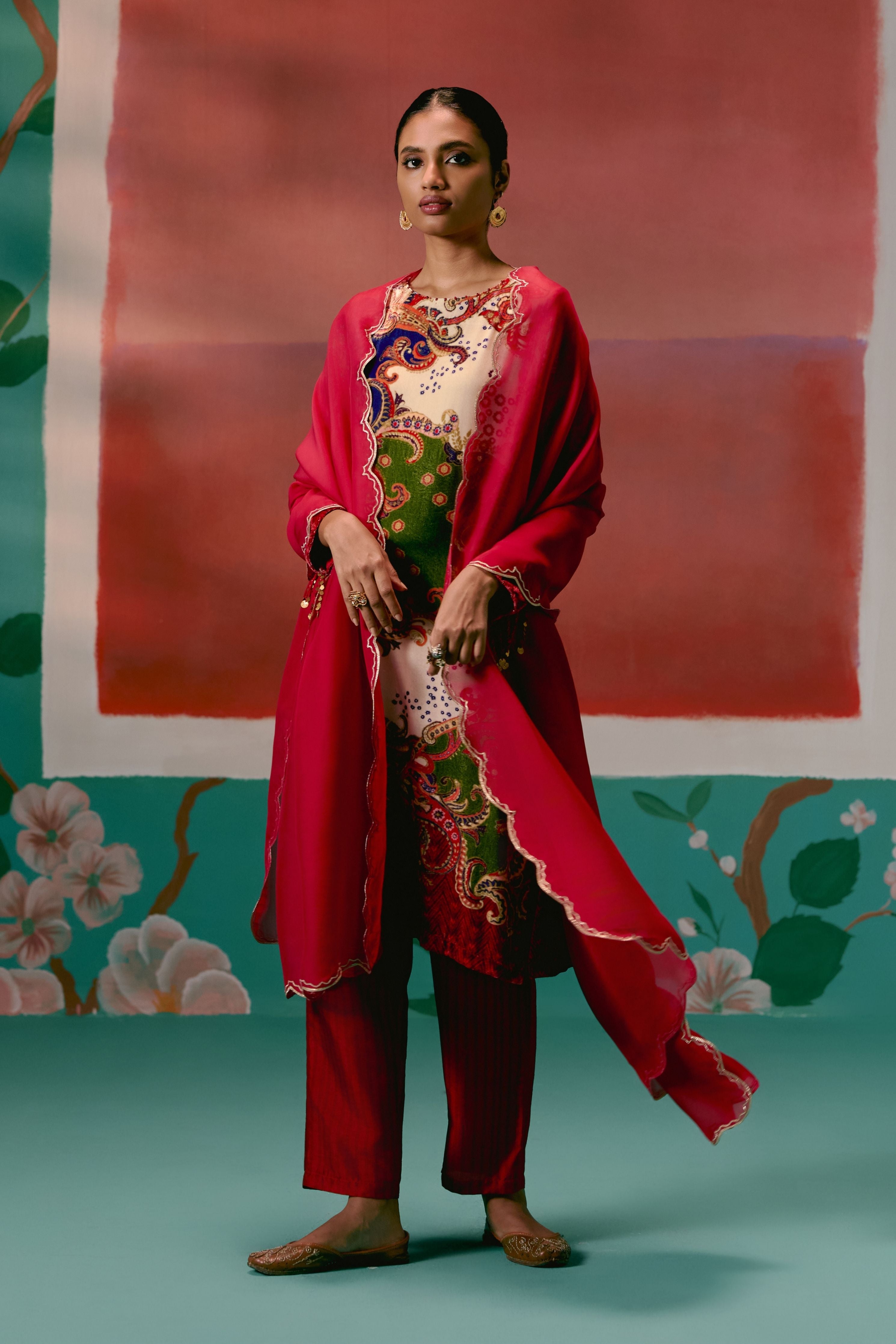 Paisley Velvet Kurta Set