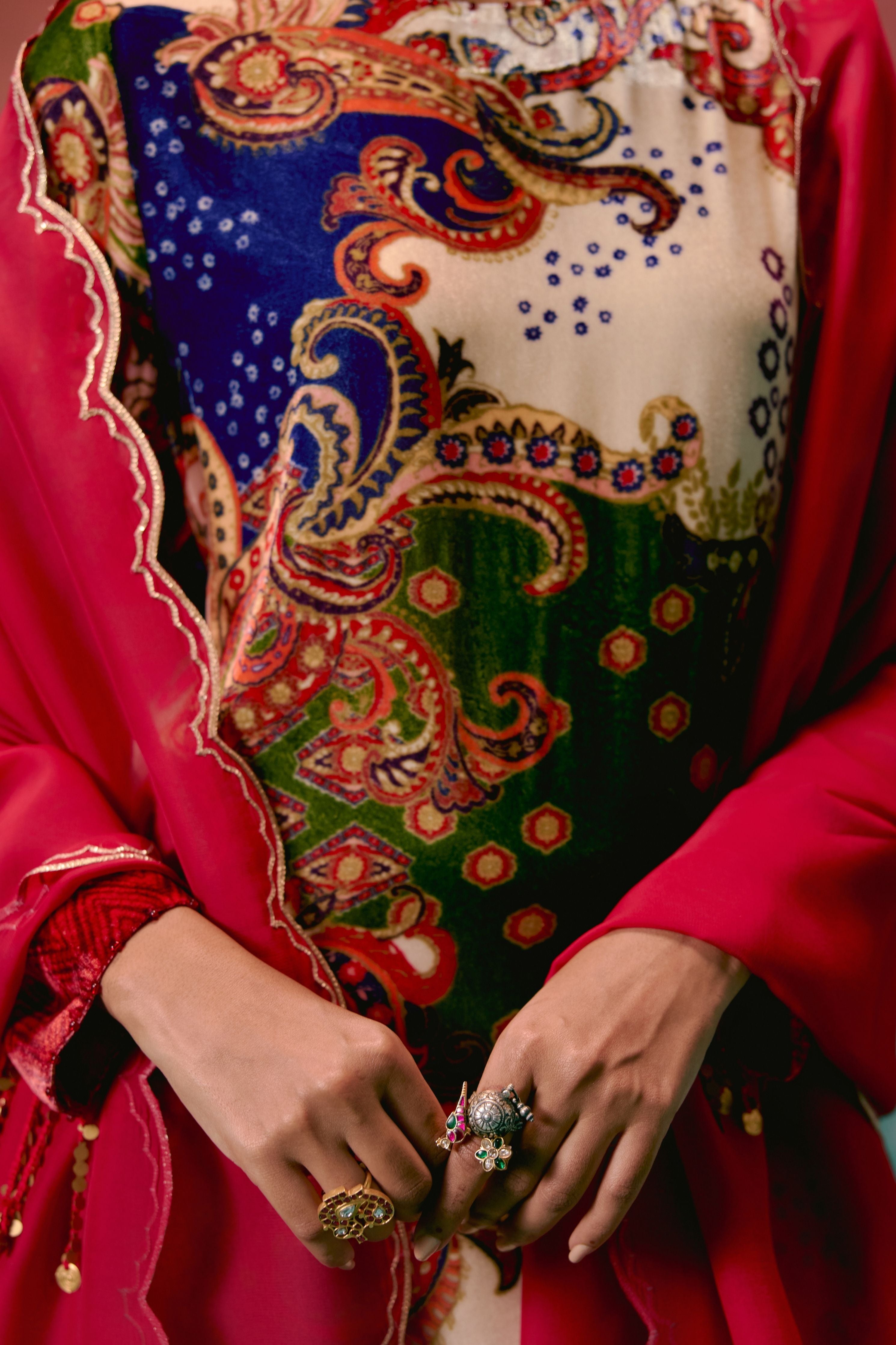 Paisley Velvet Kurta Set