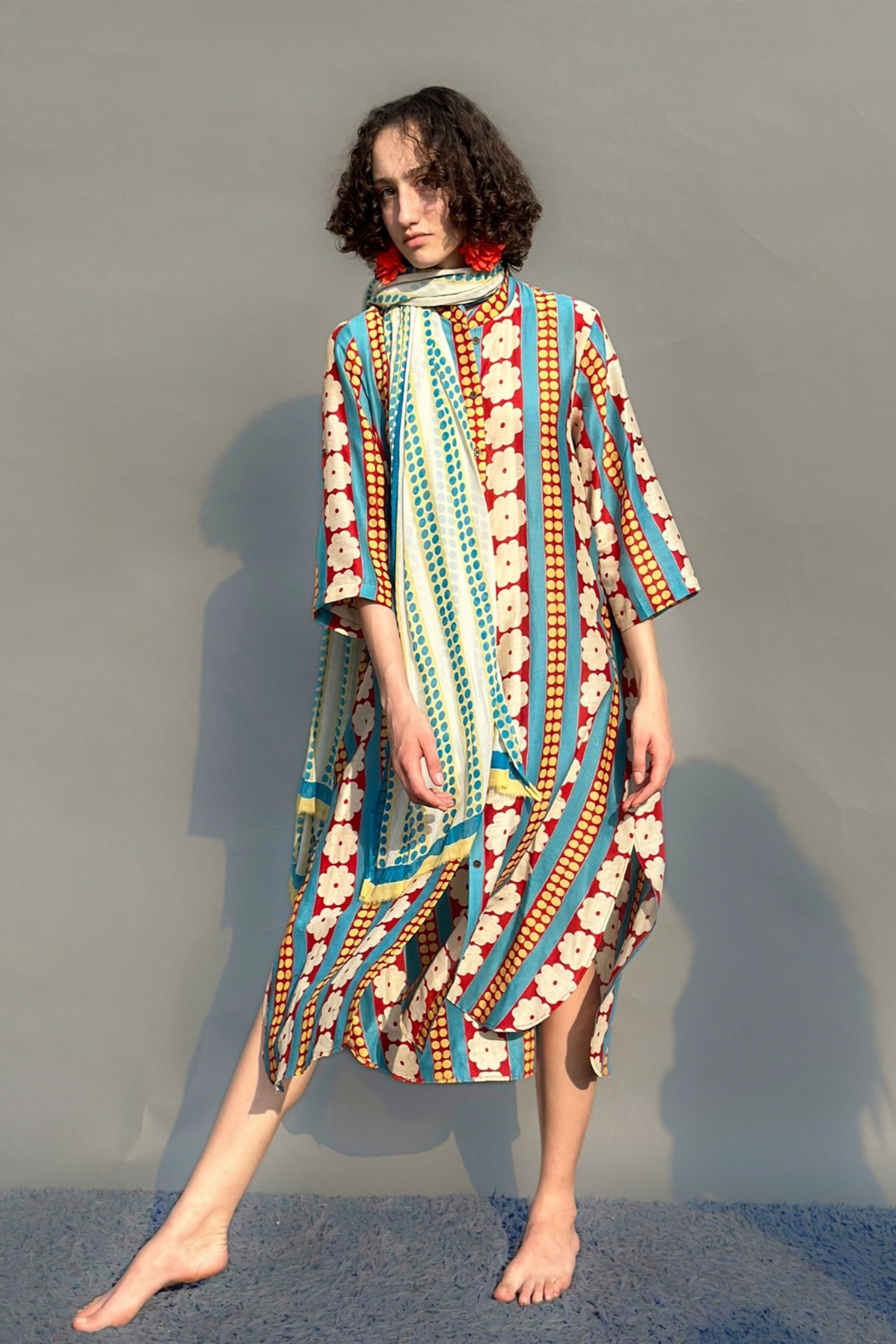 Panel Floral Tunic Dress