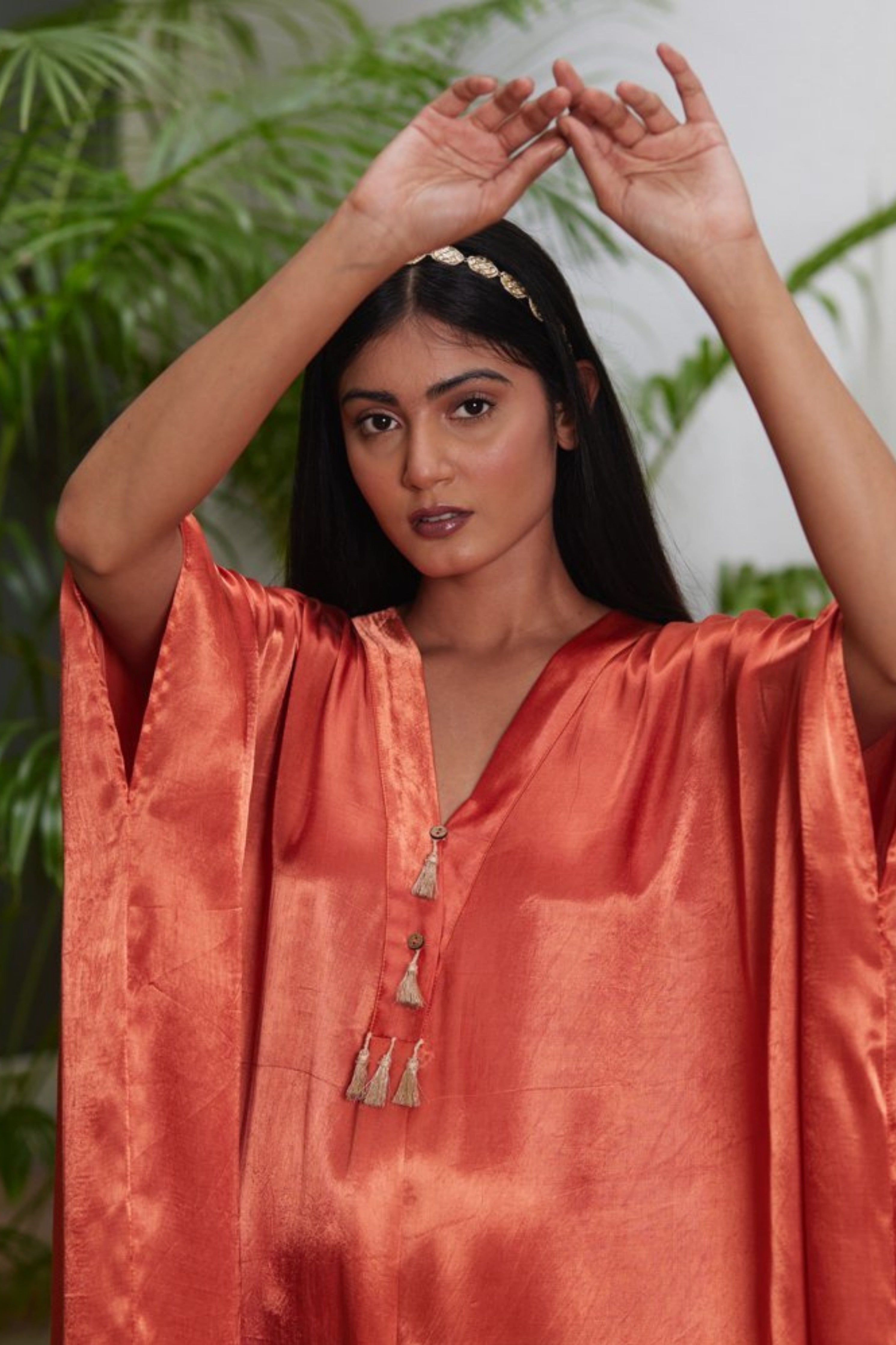 Peach Gold Kaftan