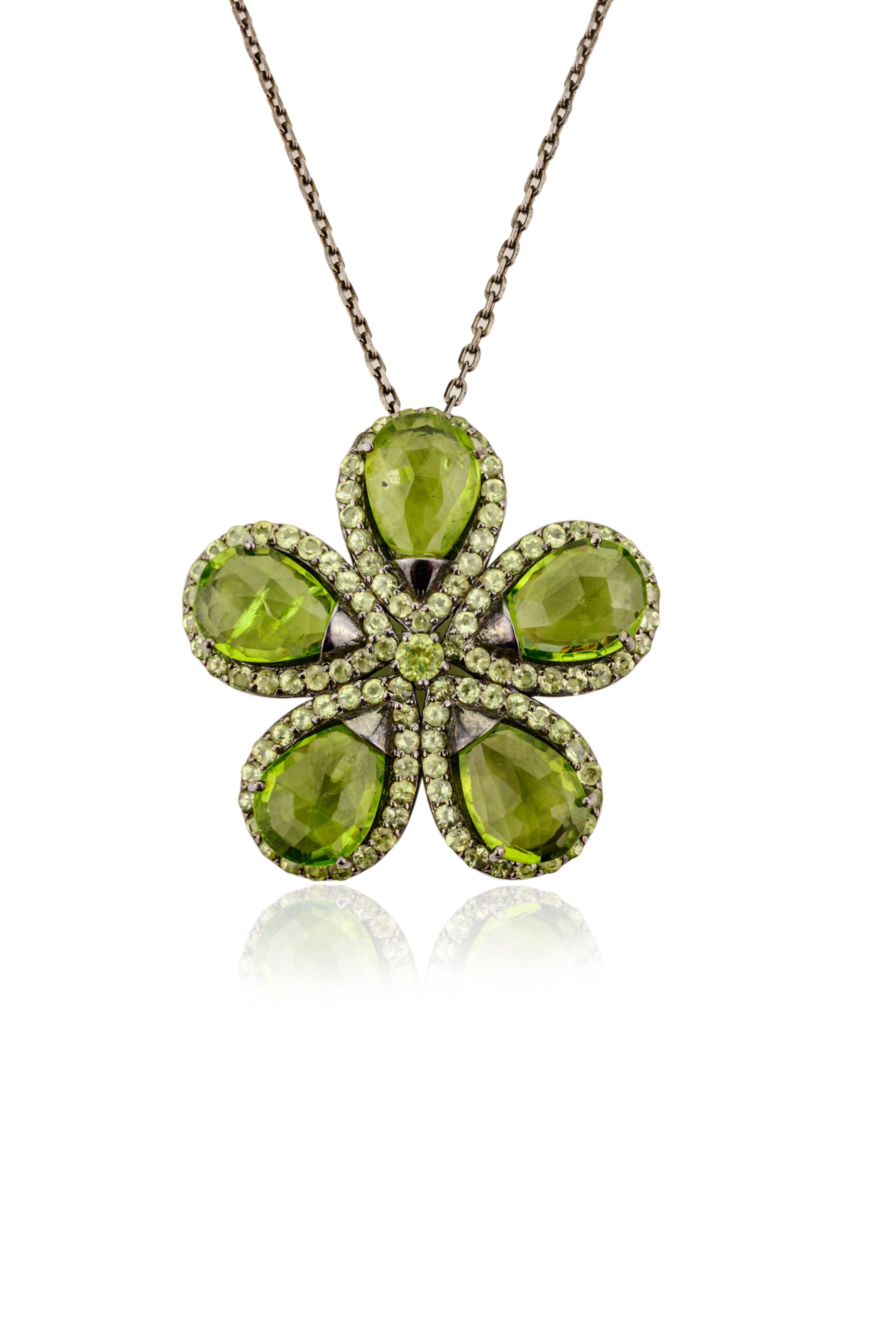 Peridot Flower Pendant