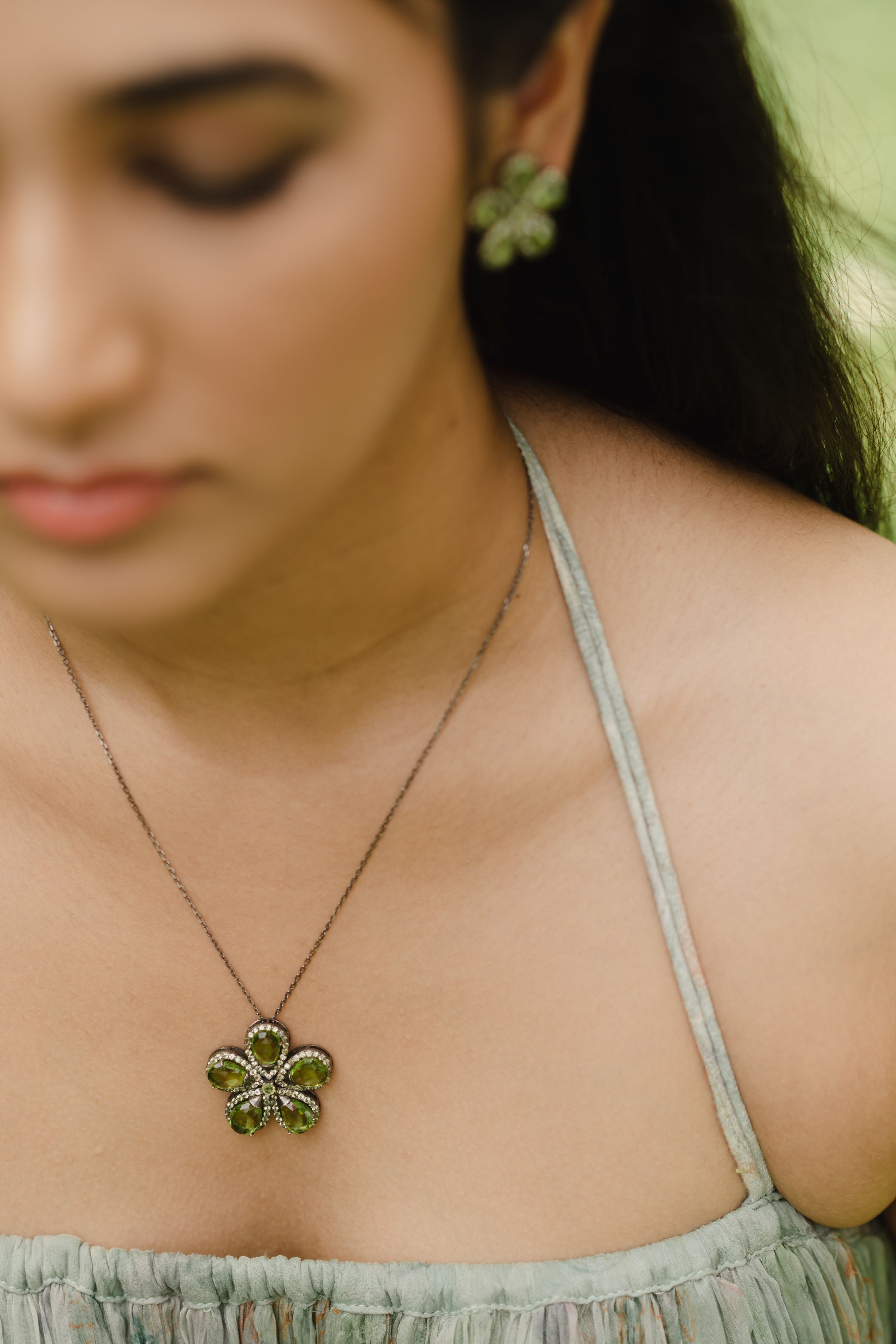 Peridot Flower Pendant