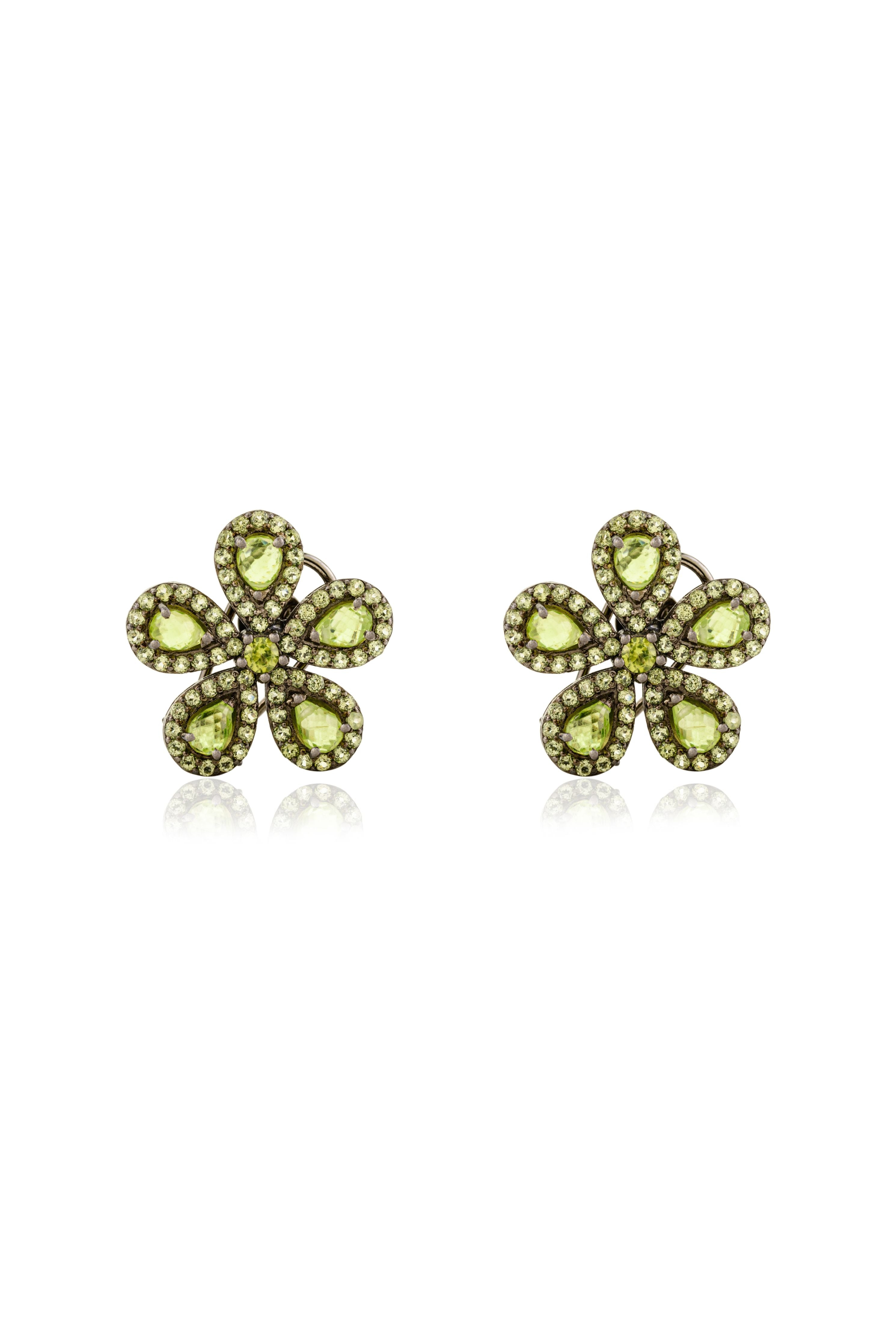 Peridot Flower Studs
