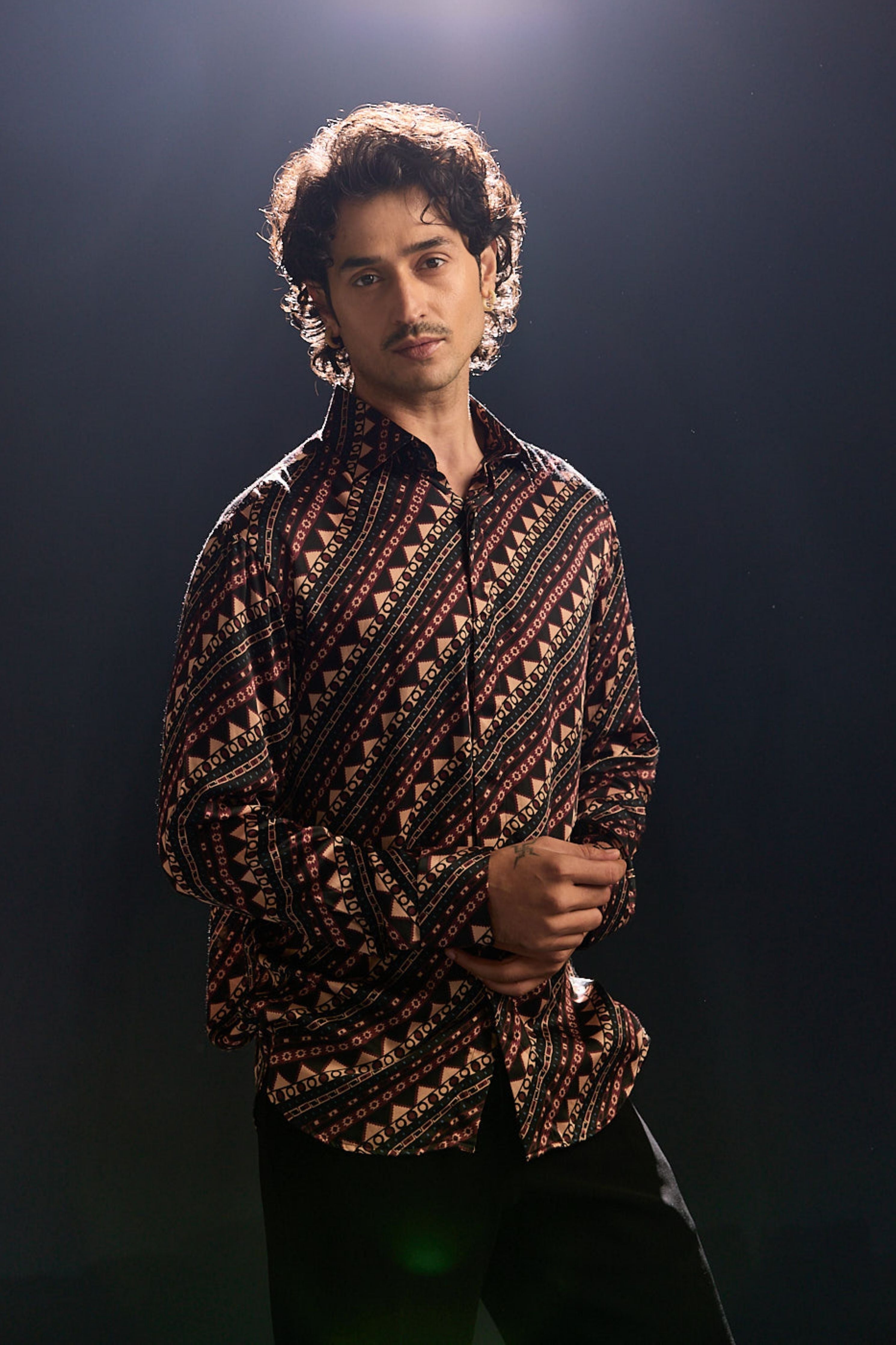 Printed Modal Satin Shirt